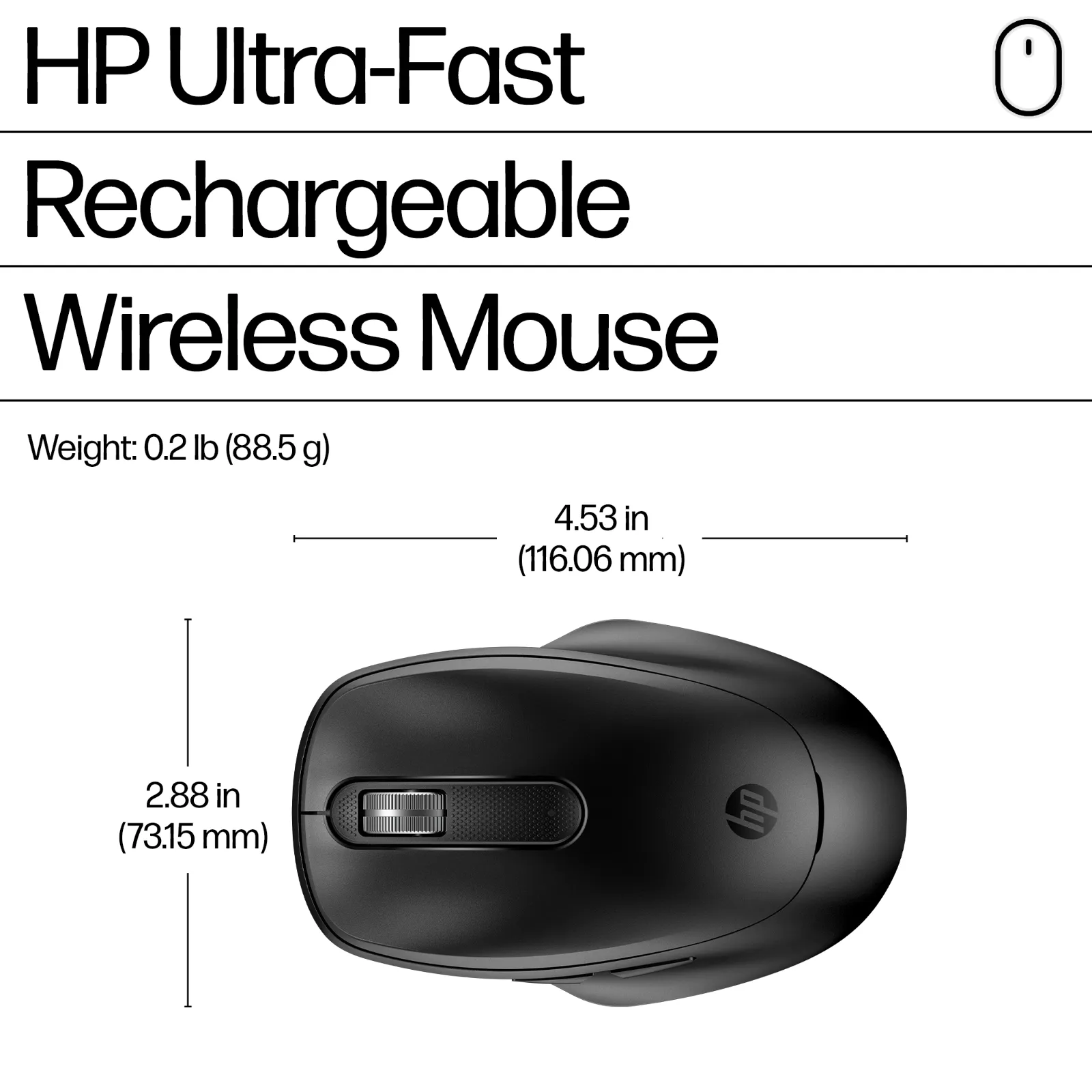 HP 515 Ultra-Fast Rechargeable Wireless mouse