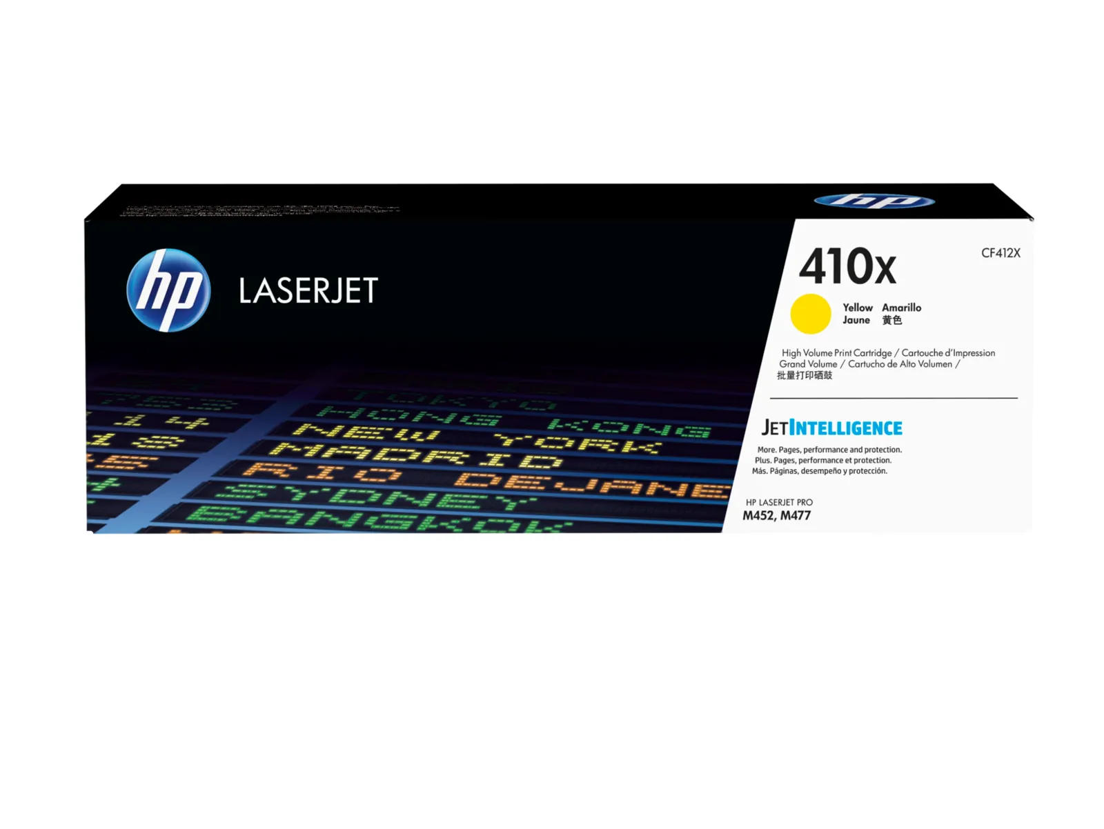 HP 410X High Yield Yellow Original LaserJet Toner Cartridge, front view
