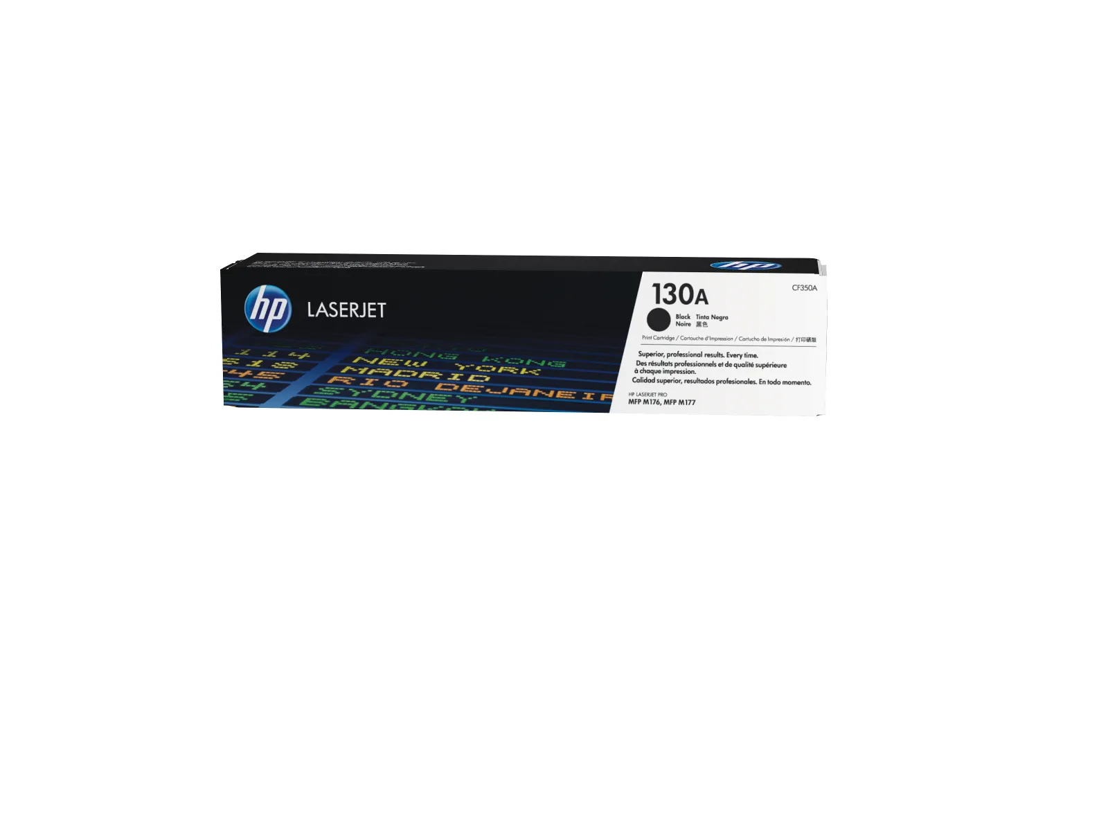 HP 130A Black Original LaserJet Toner Cartridge, front view