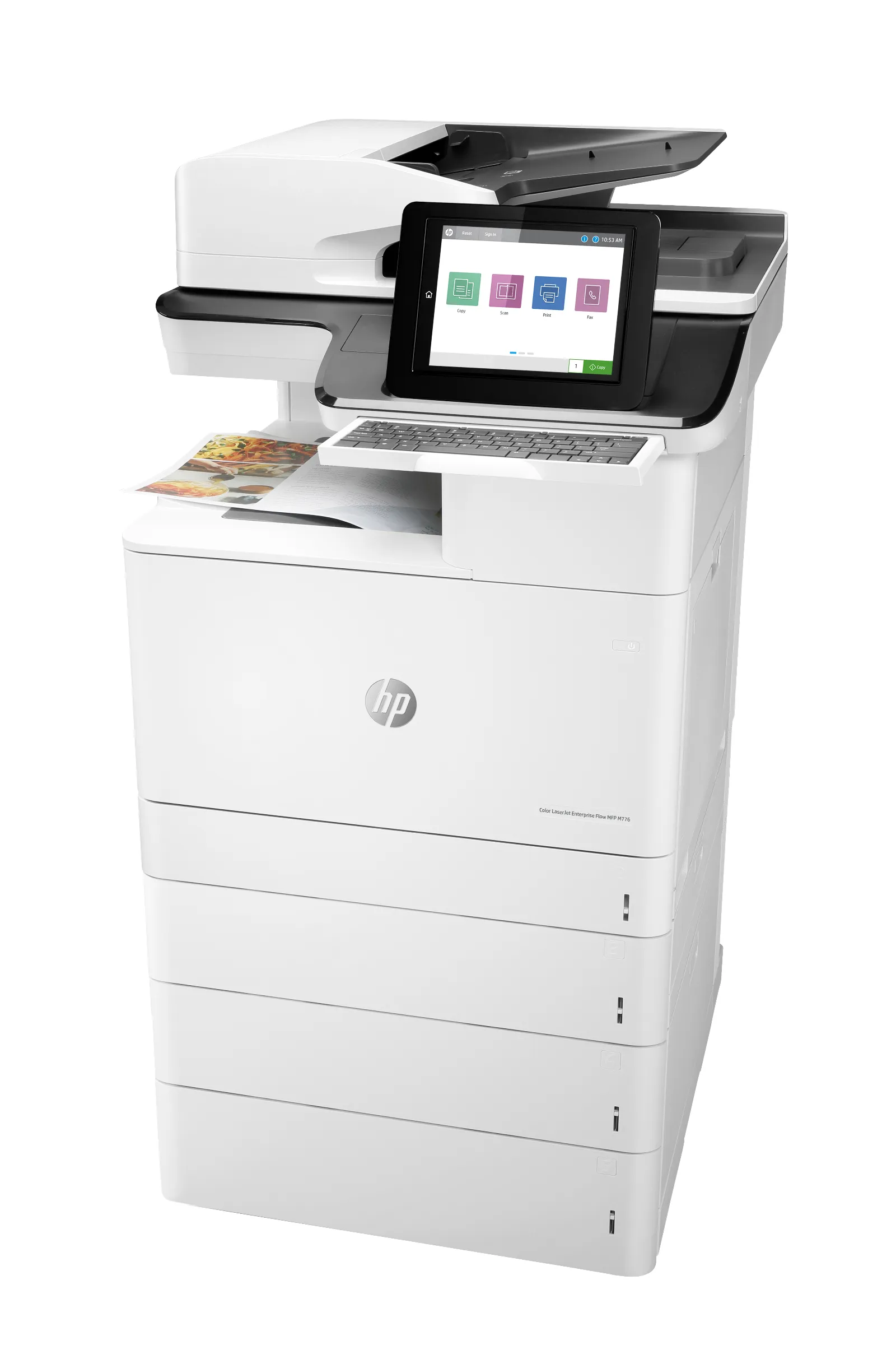 HP Color LaserJet Enterprise Flow MFP M776zs, left side view