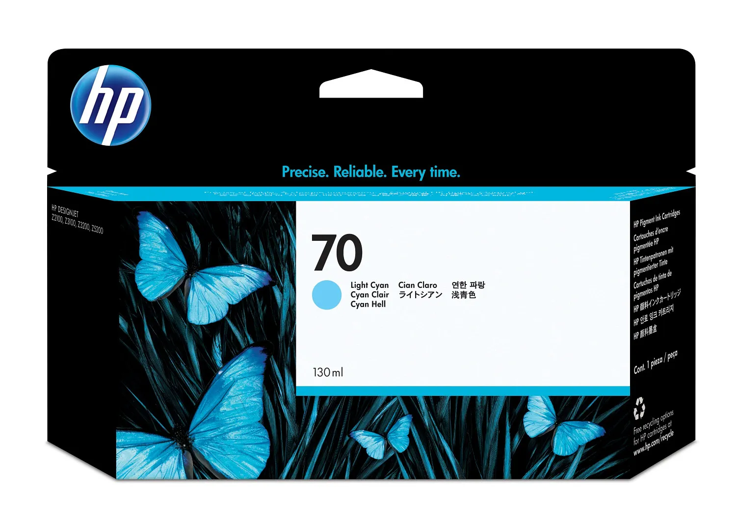 HP 70 130-ml Light Cyan DesignJet Ink Cartridge print head