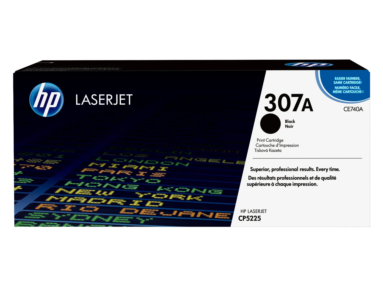 HP 307A Black Original LaserJet Toner Cartridge, front view