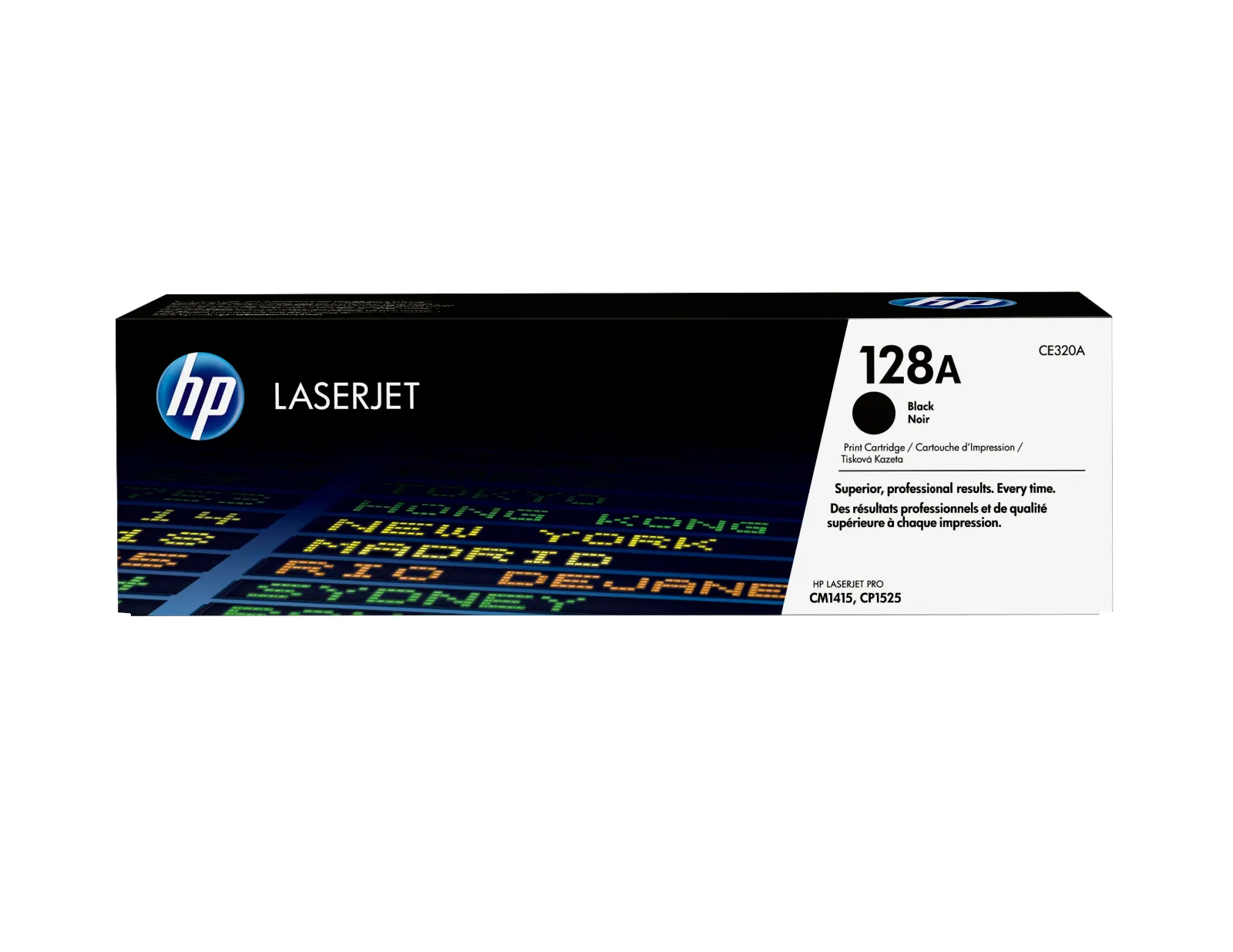 HP 128A Black Original LaserJet Toner Cartridge, front view