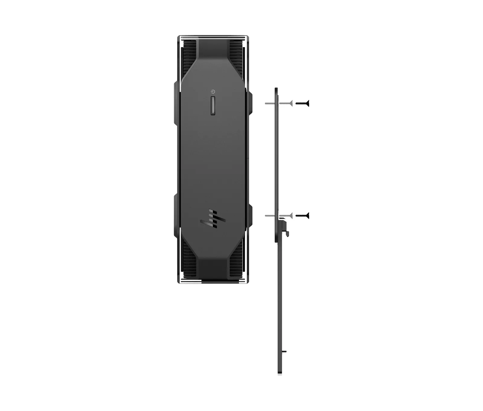 HP B550 PC Mounting Bracket, left side view