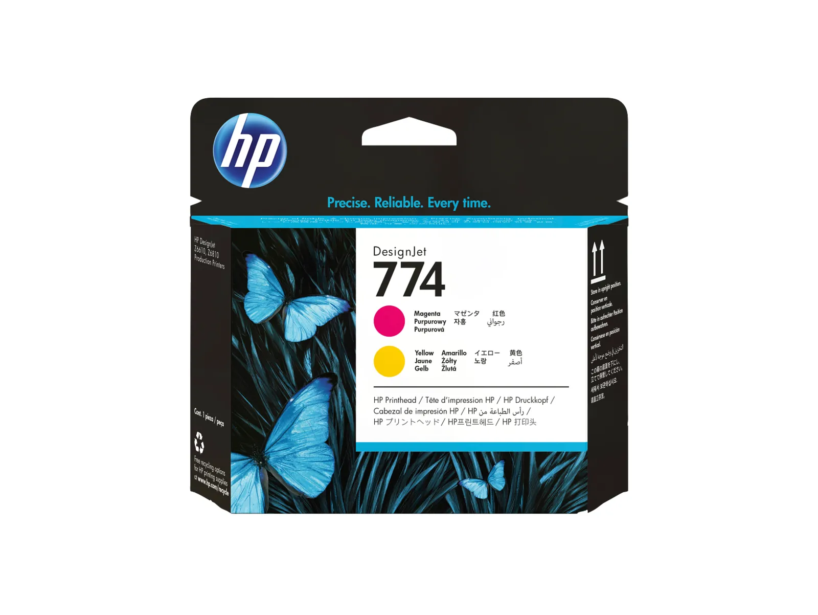 HP 774 Magenta/Yellow DesignJet Printhead, front view