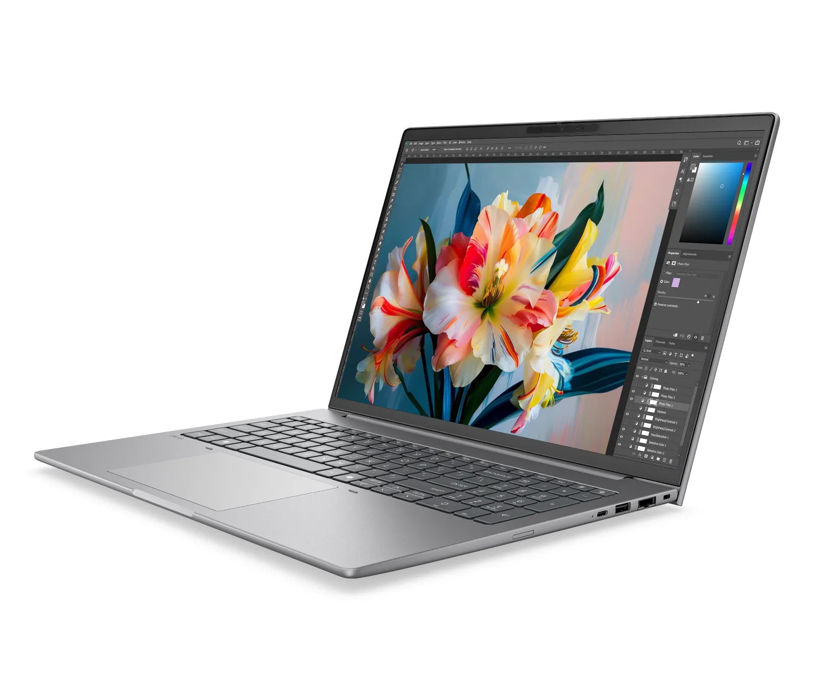 HP ZBook 8 G2i 16 inch Mobile Workstation PC, left side view