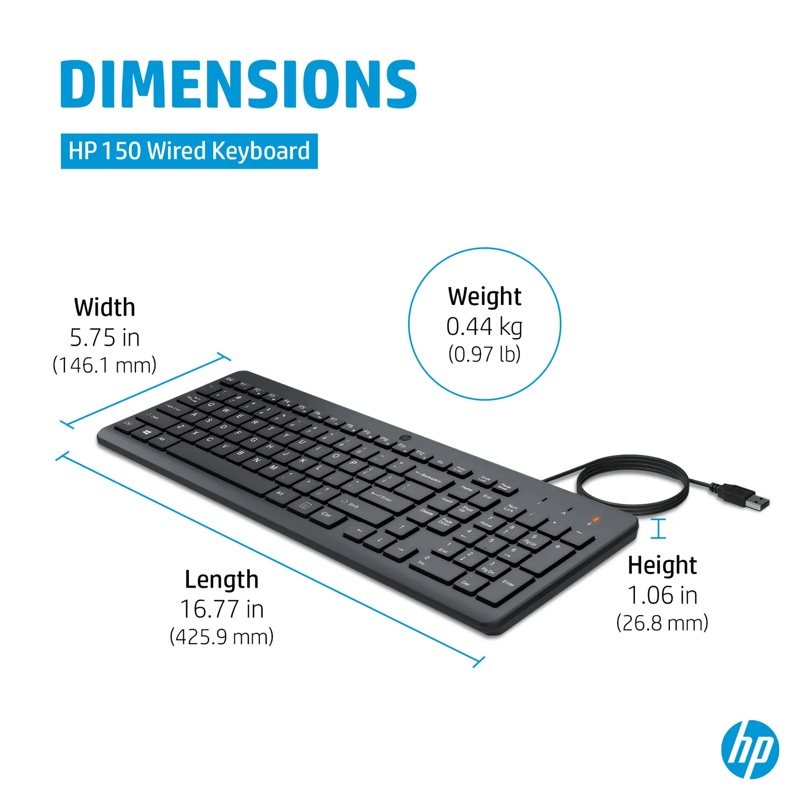 HP 150 USB-A Wired keyboard