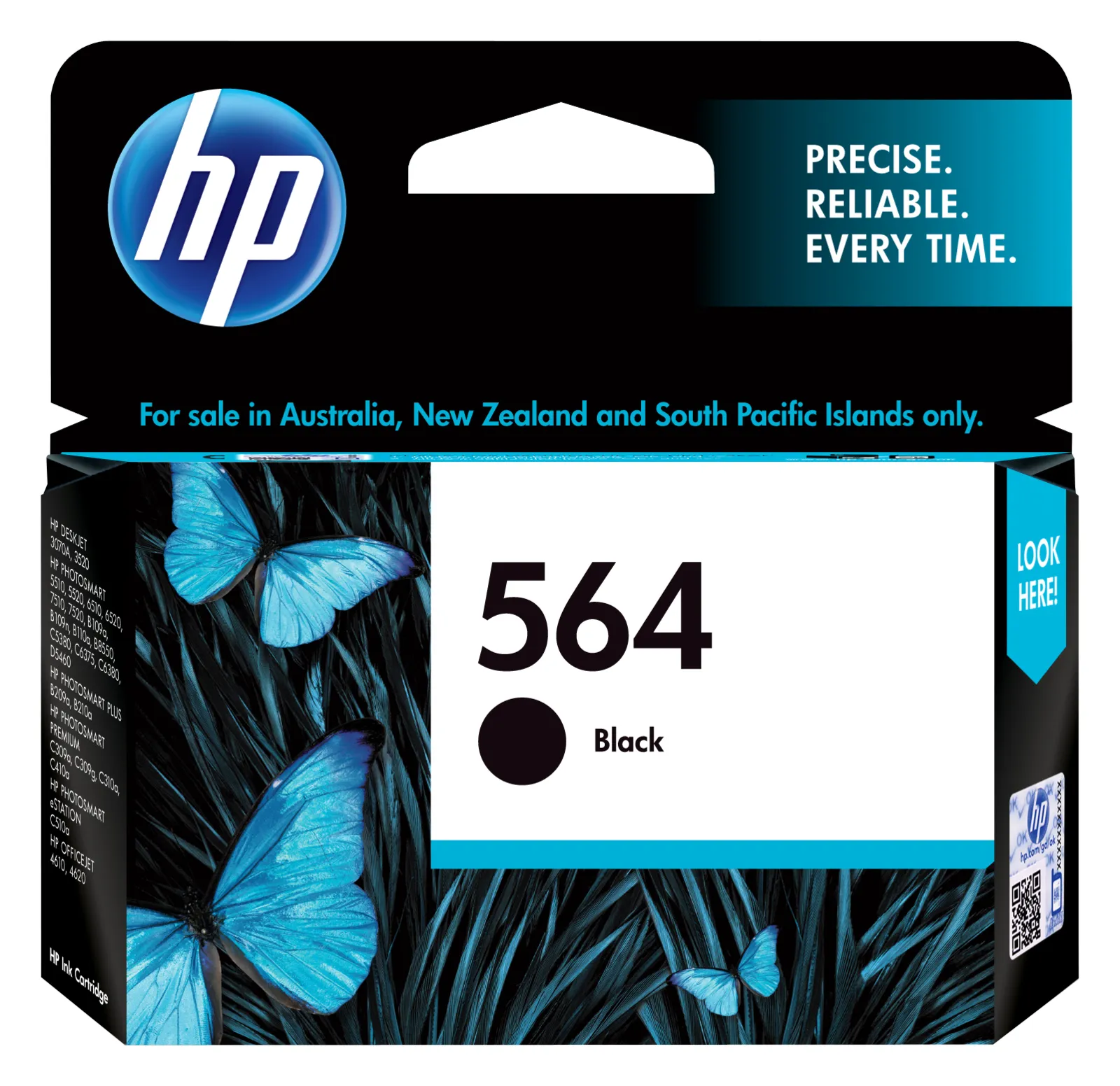 HP 564 Black Original Ink Cartridge, front view