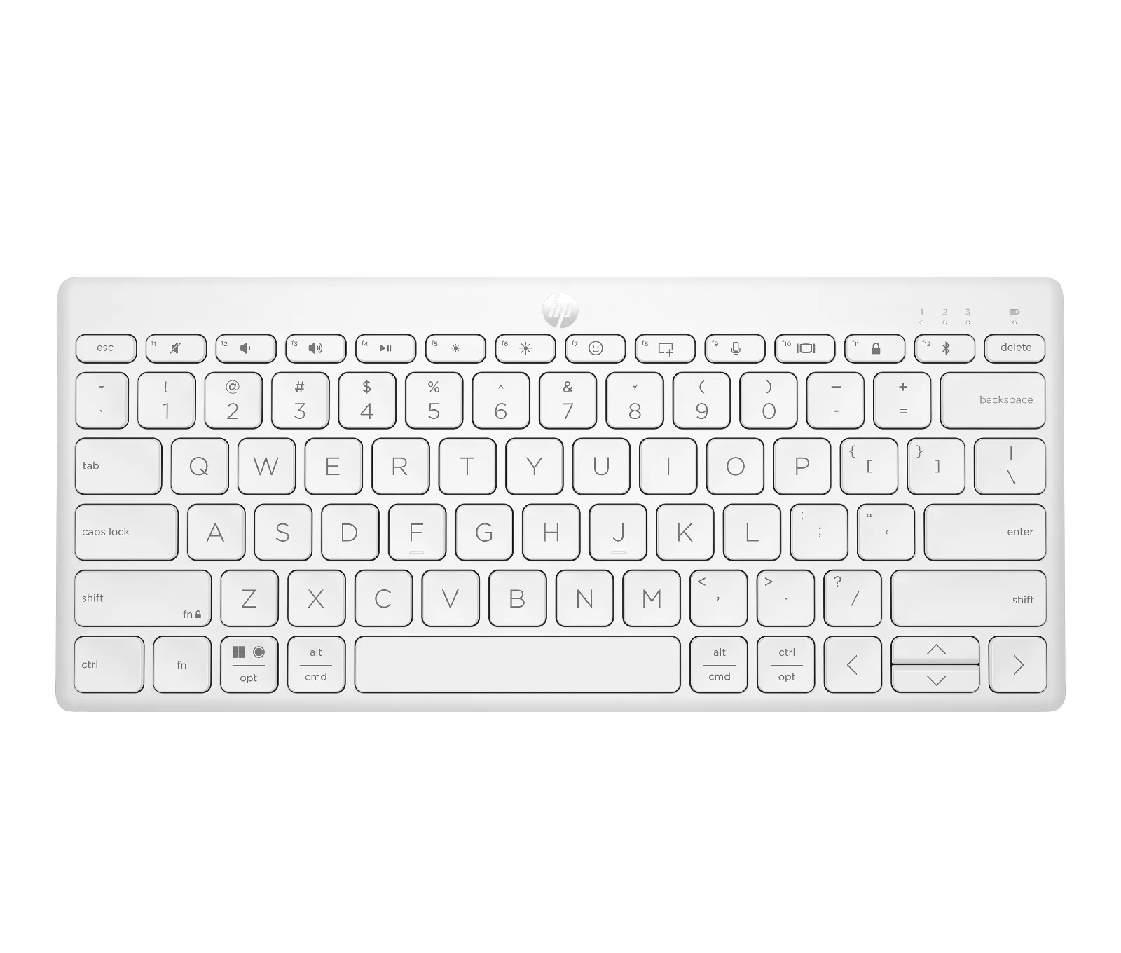HP 350 Compact Multi-Device Bluetooth Keyboard, top view