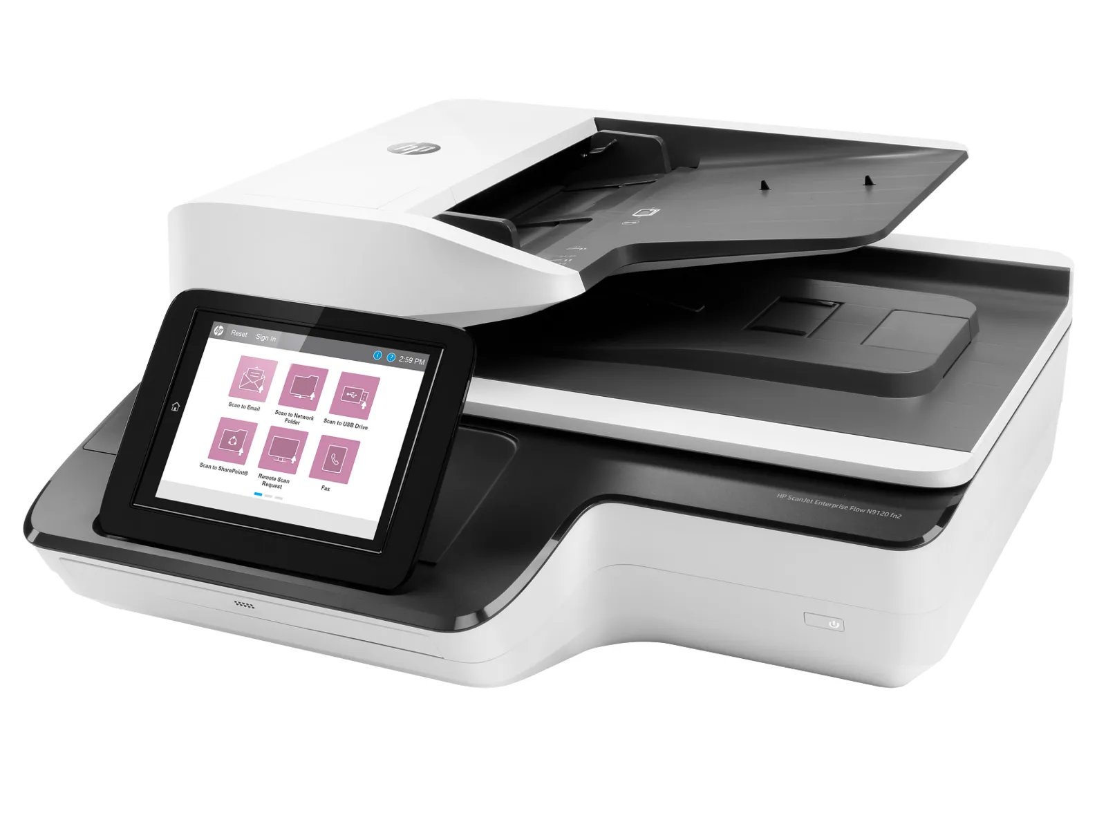 HP ScanJet Enterprise Flow N9120 fn2 Document Scanner, left side view