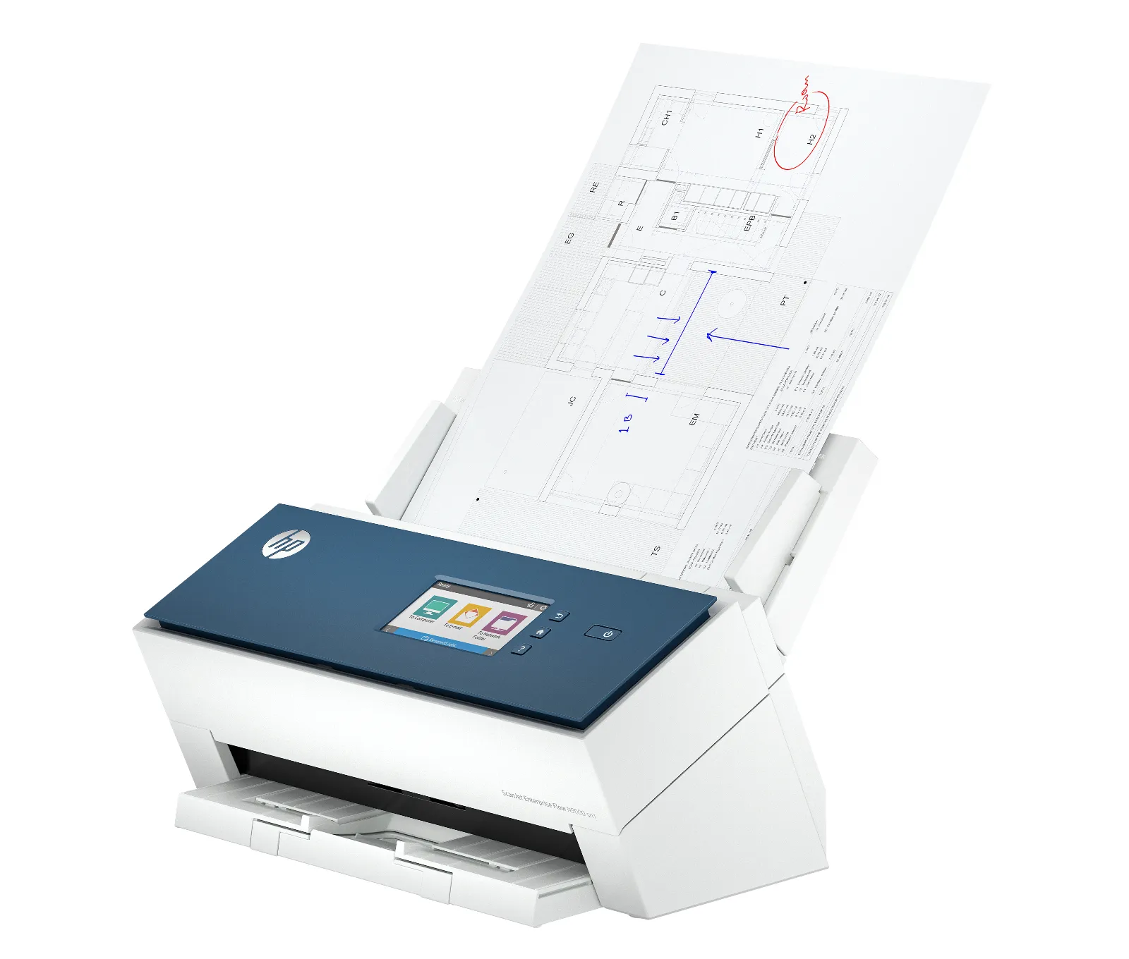 HP ScanJet Enterprise Flow N9000 sn1 Scanner, left side view