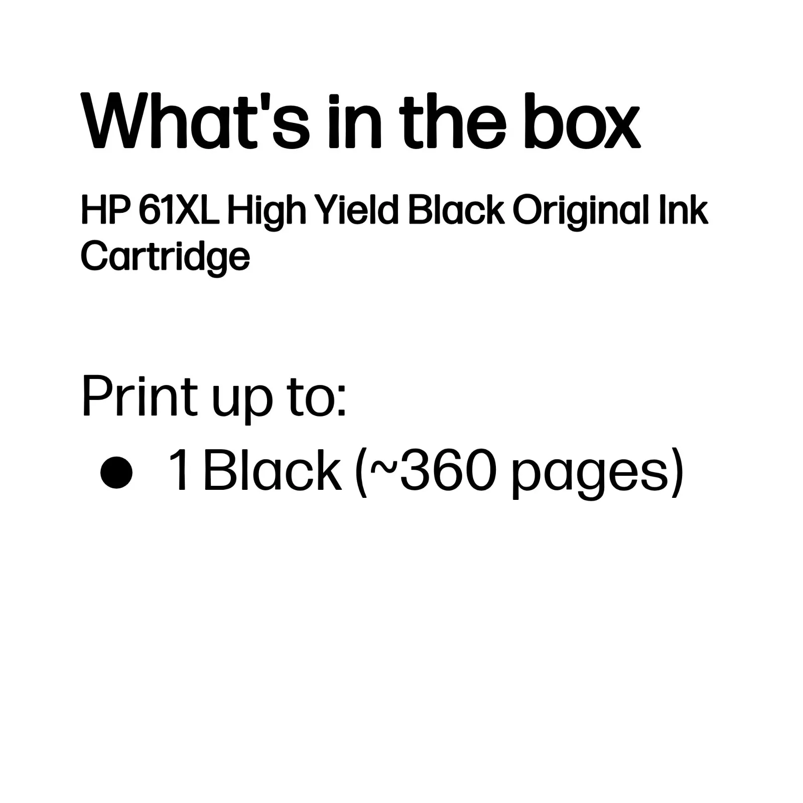 HP 61XL High Yield Black Original ink cartridge