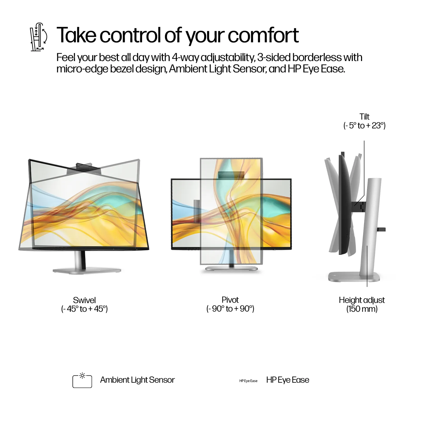 HP Series 5 Pro 23.8 inch FHD USB-C Conferencing Monitor - 524pm computer monitor