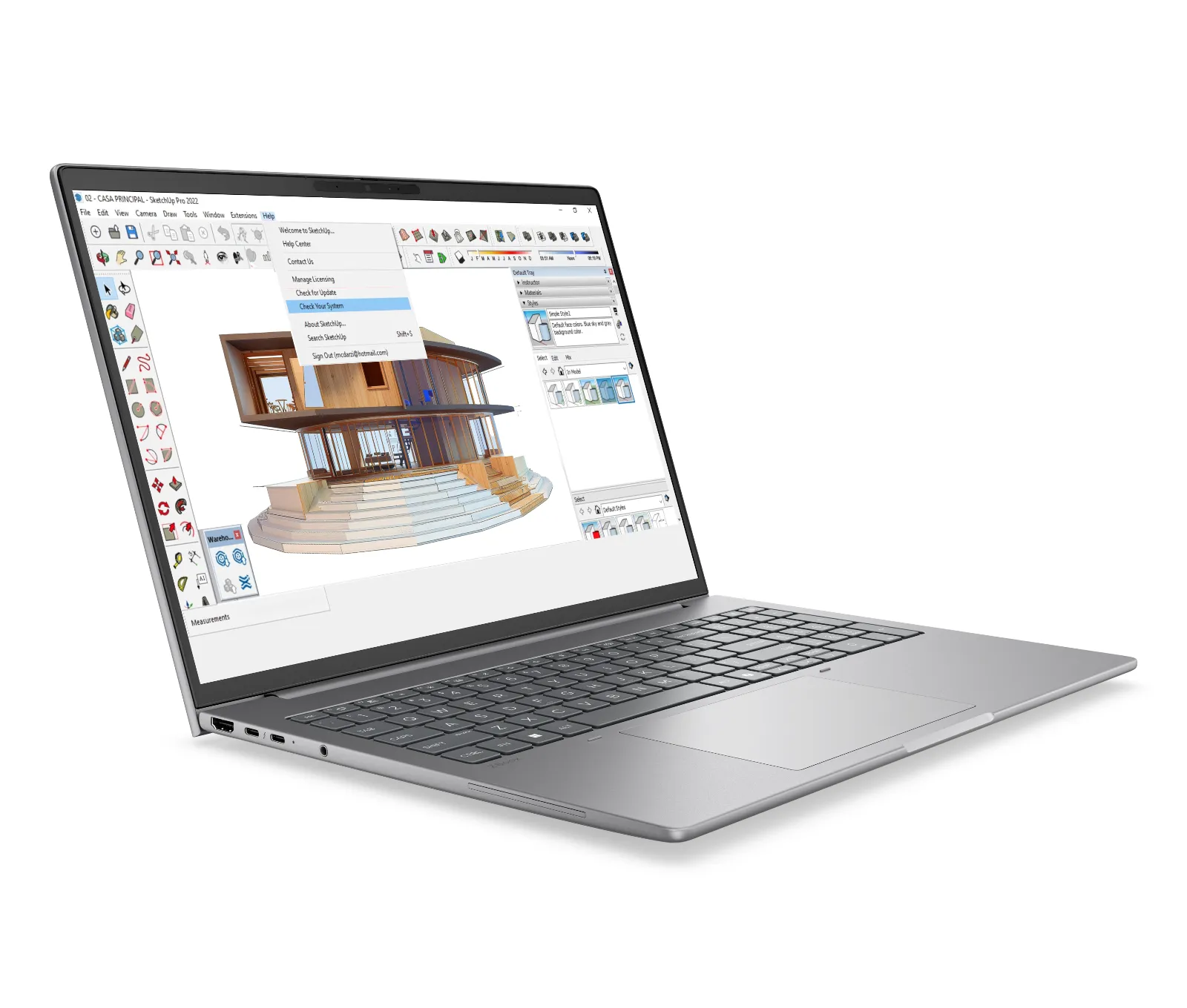 HP ZBook 8 G2a 16 inch Mobile Workstation PC, right side view