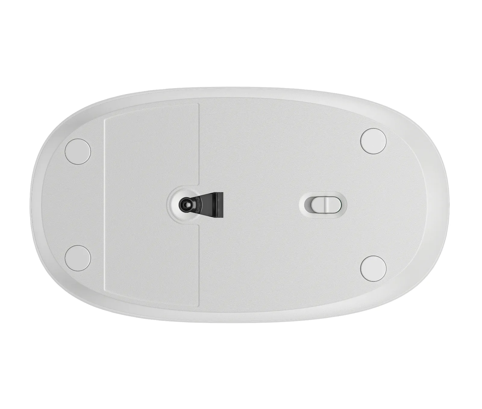 HP 240 Empire Red Bluetooth Mouse, underside view