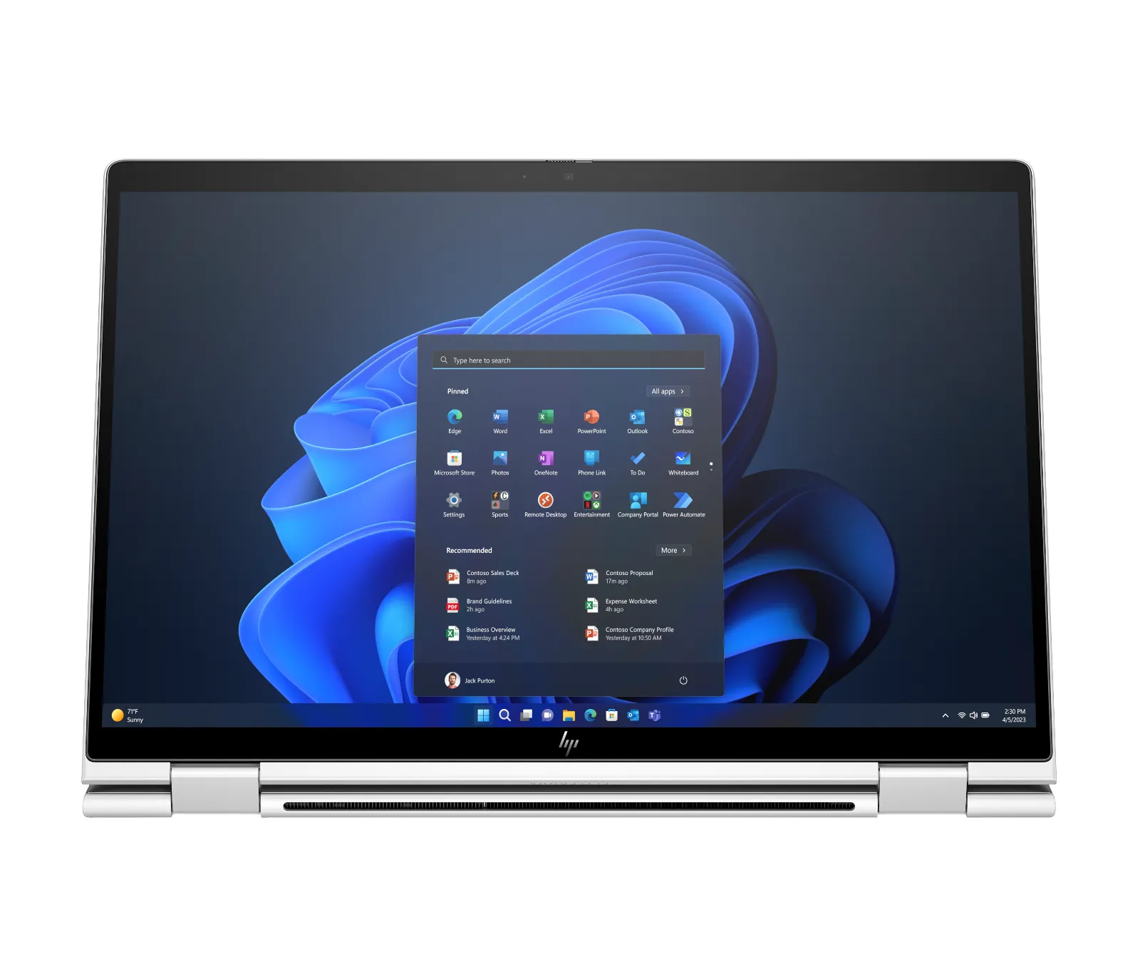 HP Elite x360 1040 14 inch G11 2-in-1 Notebook PC, front view
