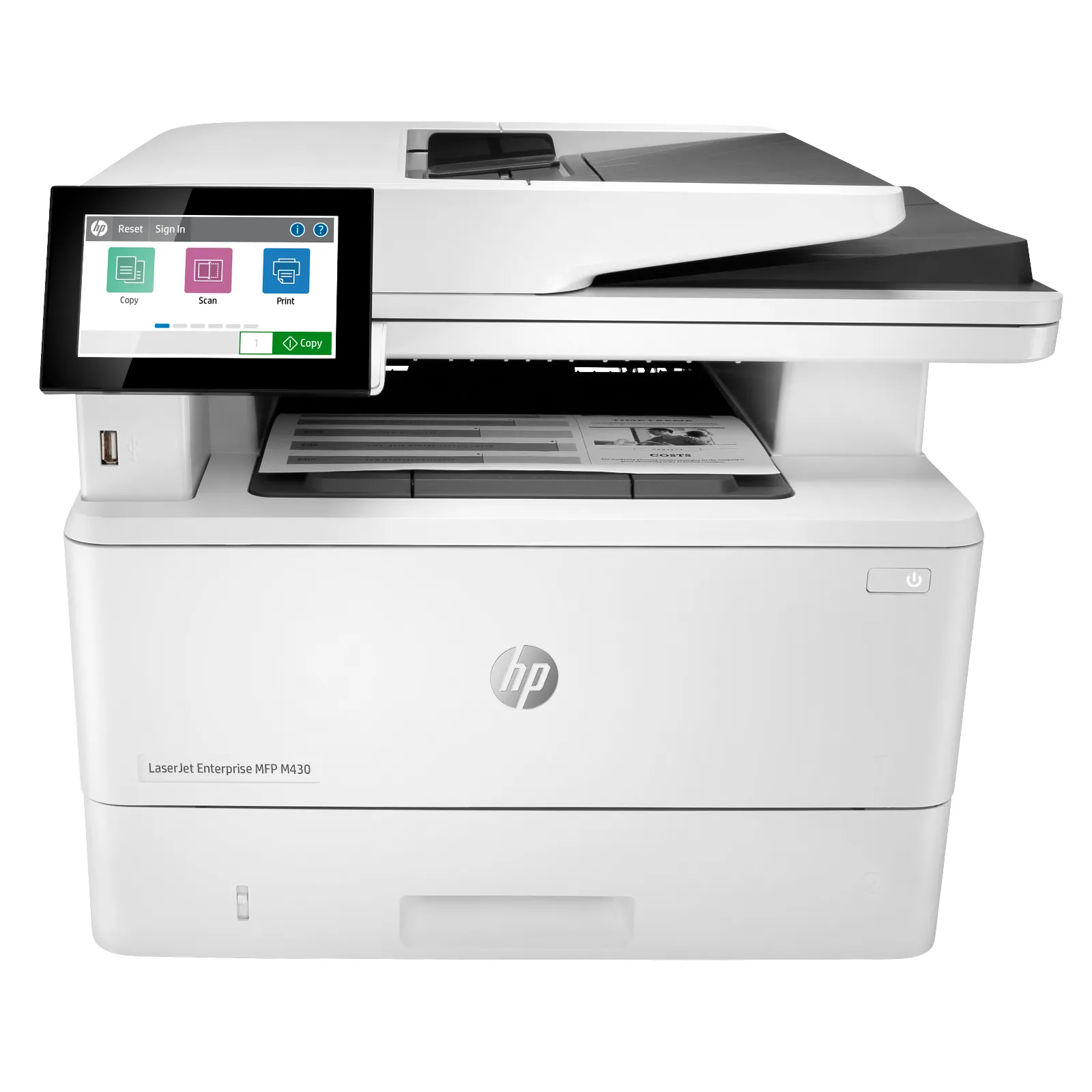 HP LaserJet Enterprise MFP M430f, front view