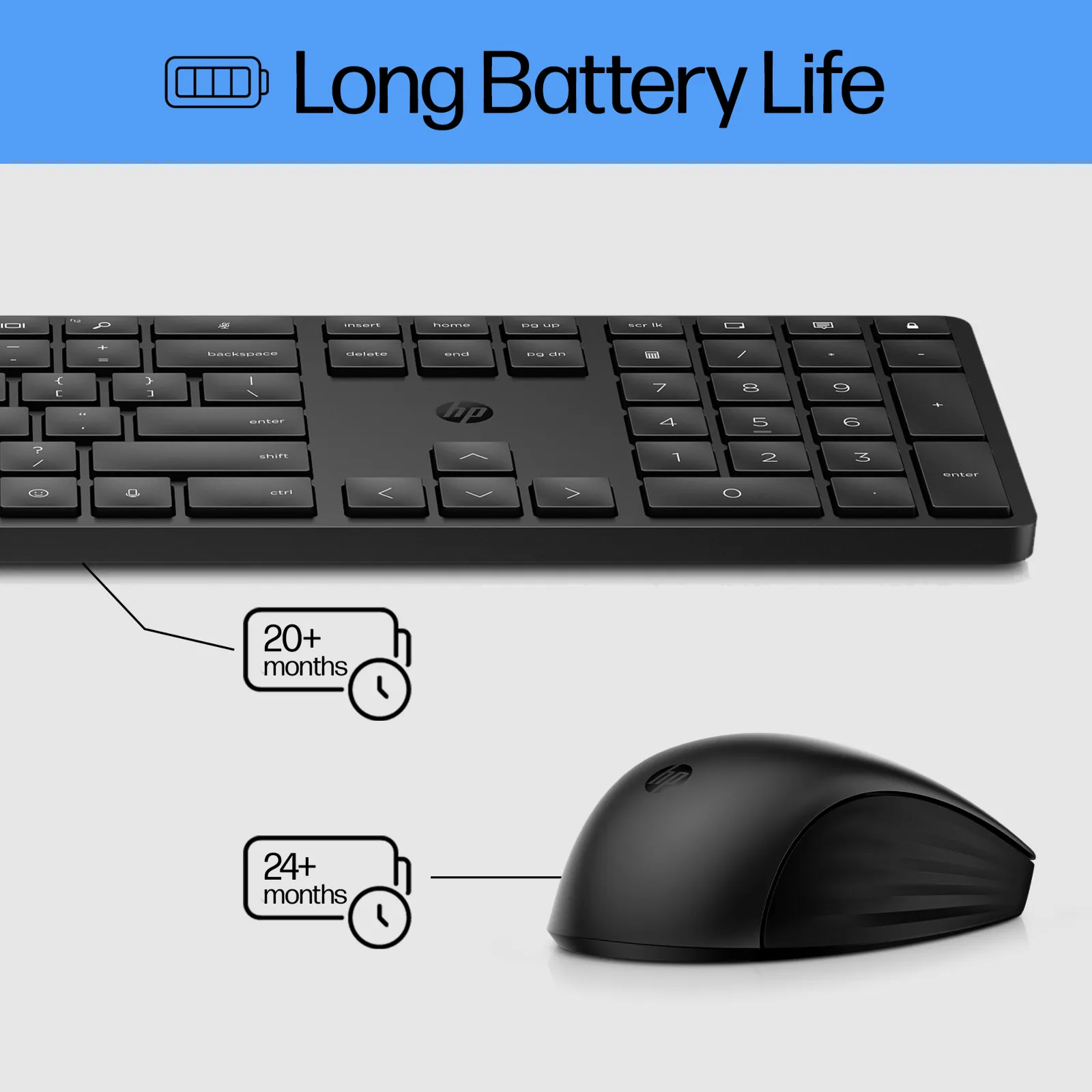 HP 650 Wireless and Mouse Combo Black keyboard