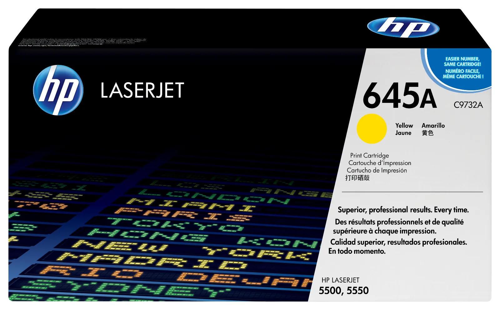 HP 645A Yellow Original LaserJet Toner Cartridge, front view