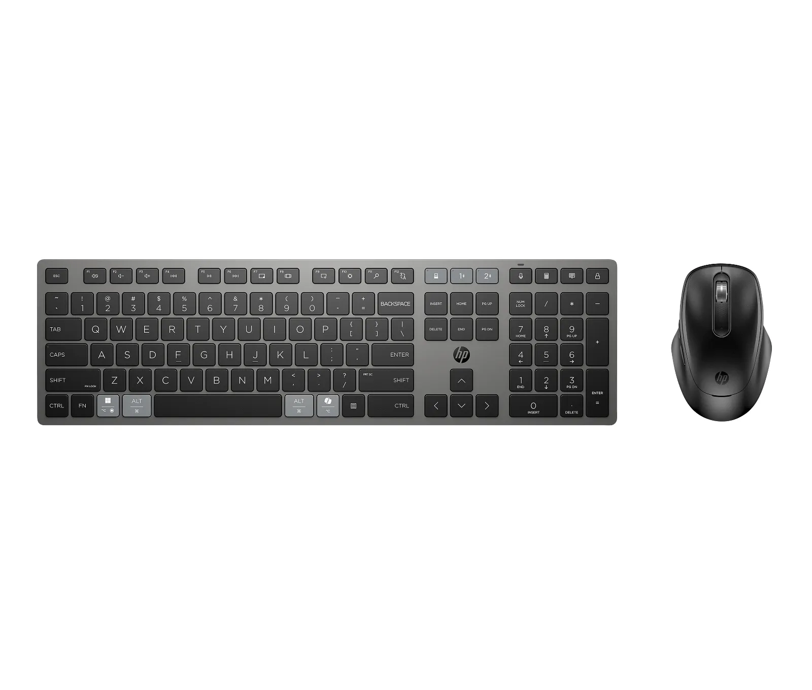 HP 720 Multi-Device Rechargeable Wireless Keyboard and Mouse Combo, front view