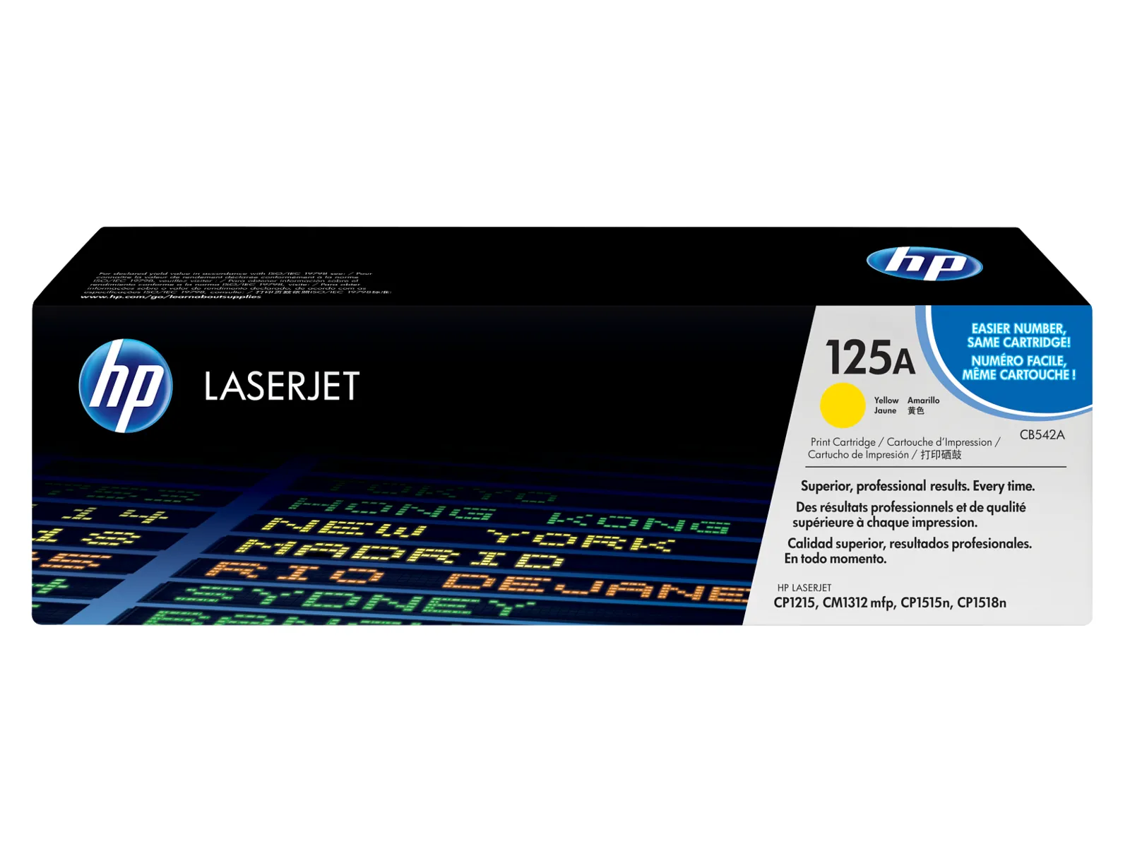 HP 125A Yellow Original LaserJet Toner Cartridge, front view