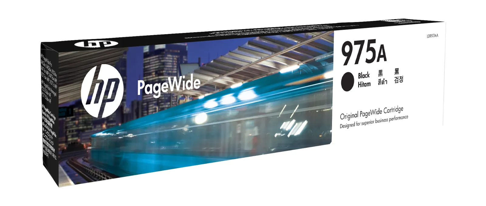 HP 975A Black Original PageWide Cartridge, front view