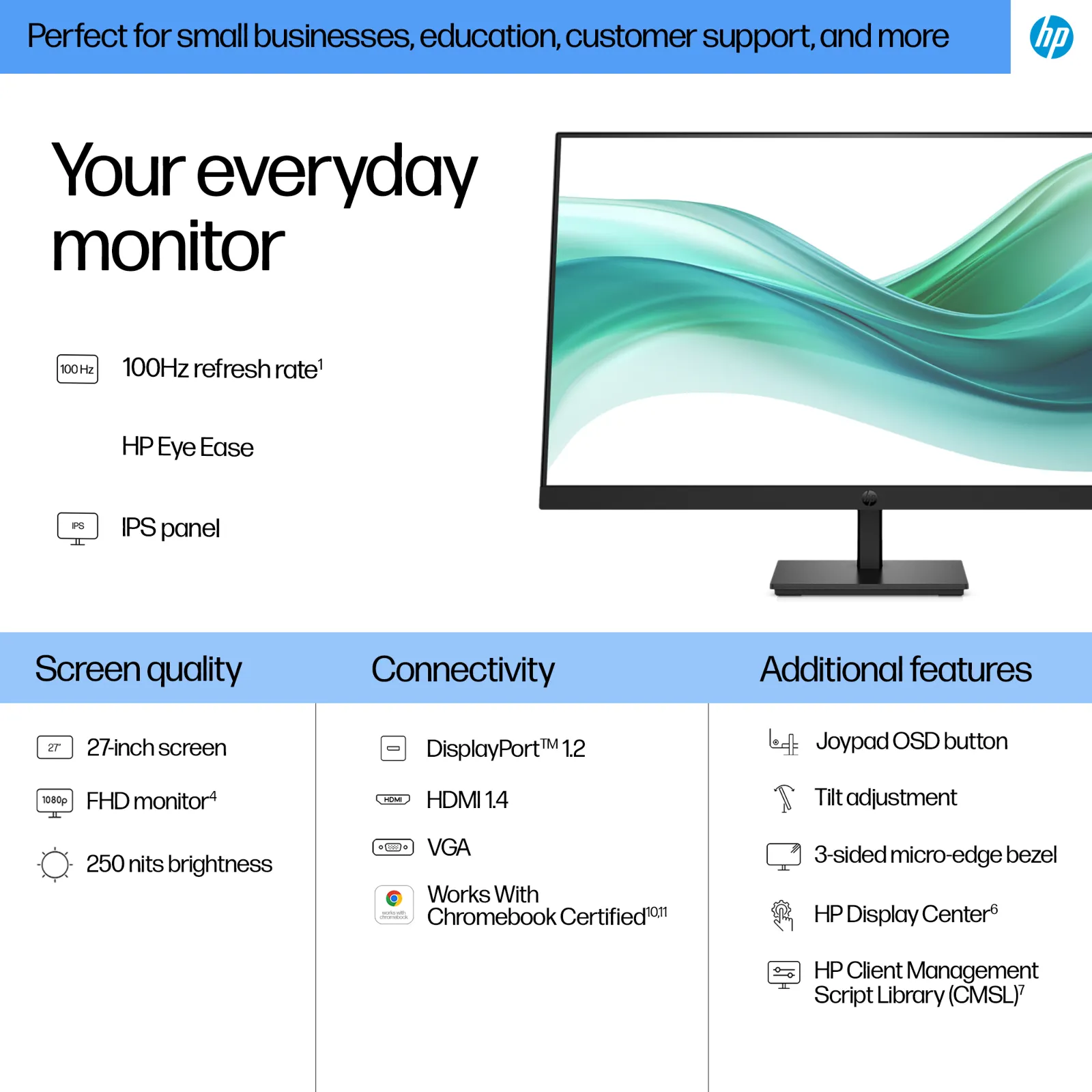 HP Series 3 Pro 27 inch FHD Monitor - 327pf computer monitor