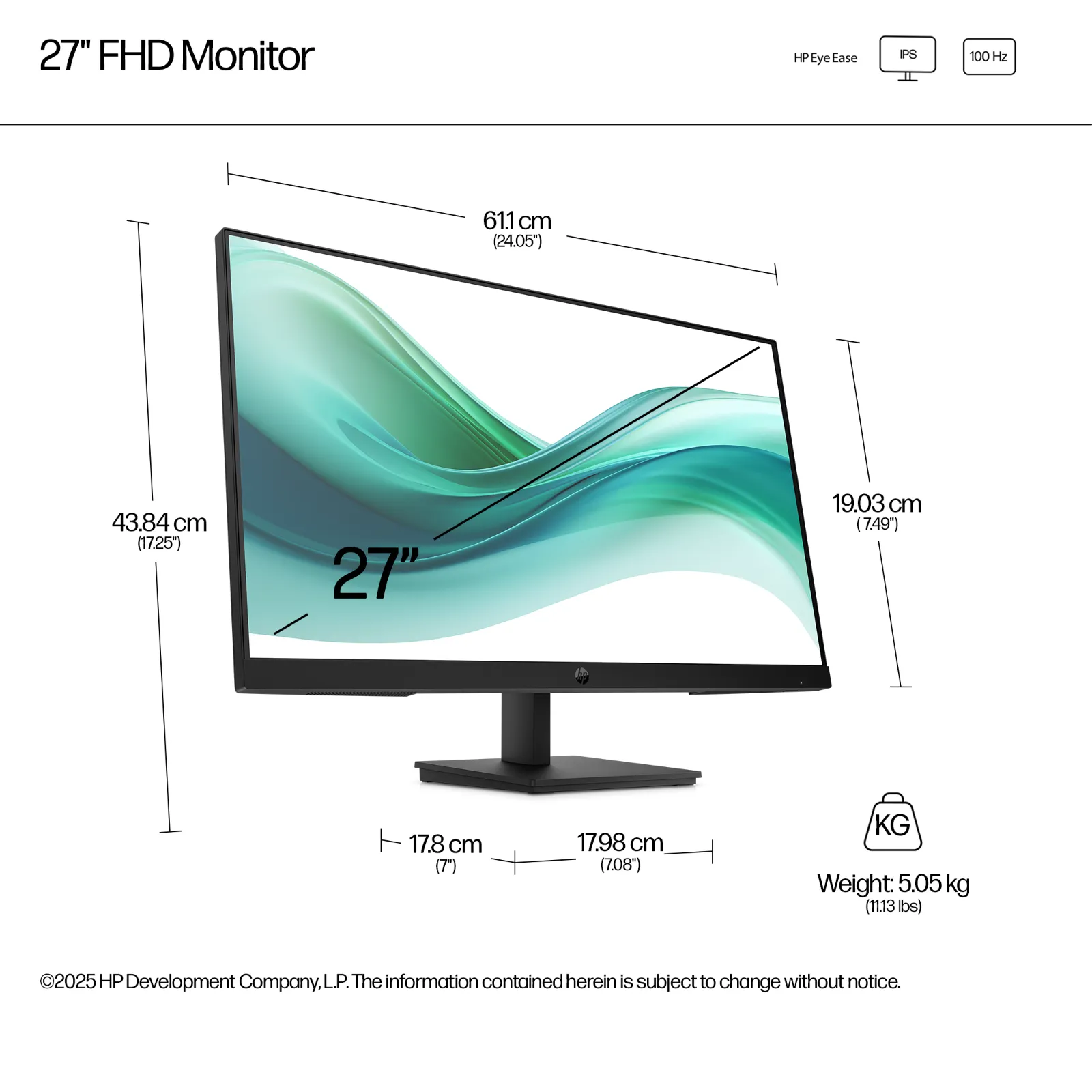 HP Series 3 Pro 27 inch FHD Monitor - 327pf computer monitor