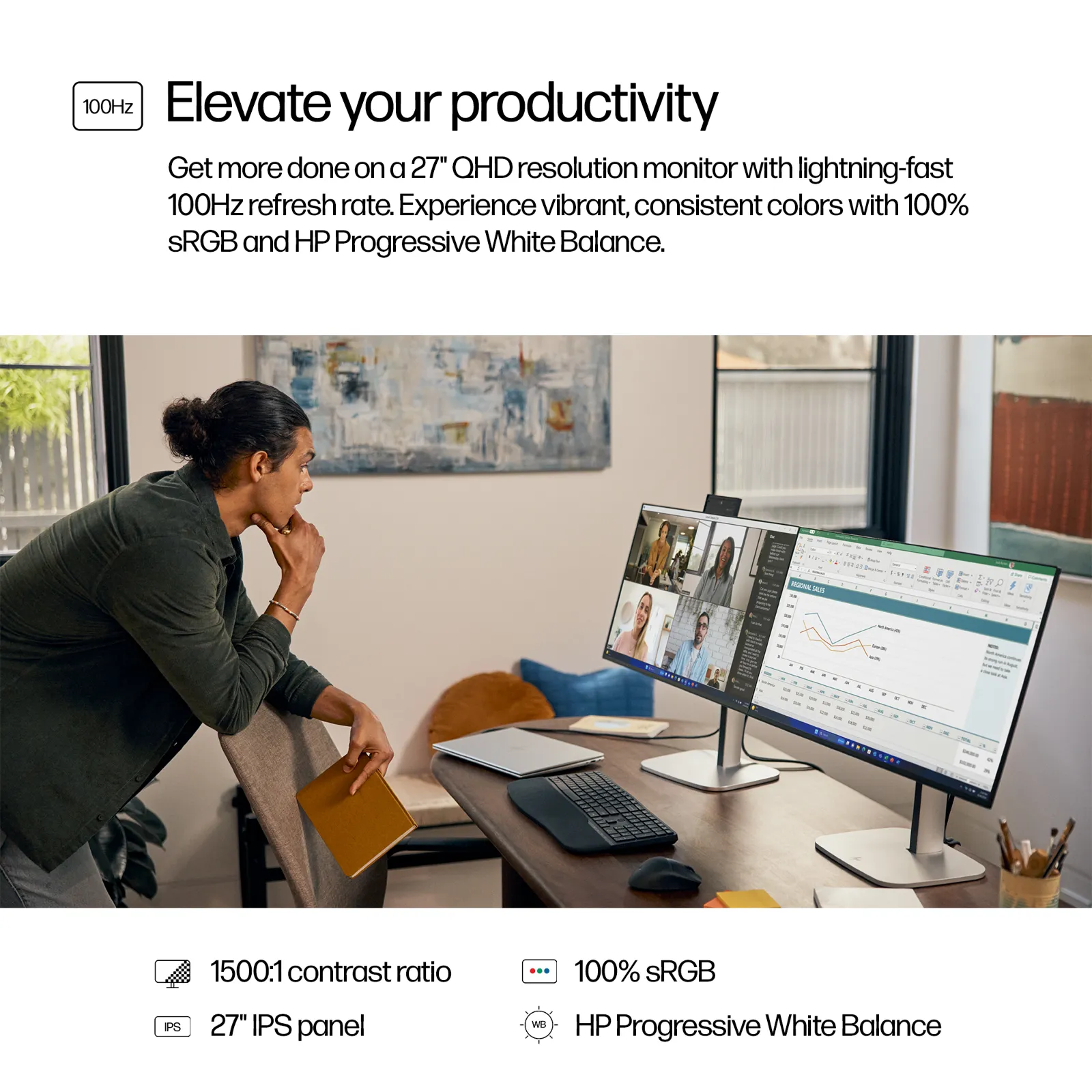 HP Series 5 Pro 27 inch QHD Monitor - 527pq computer monitor