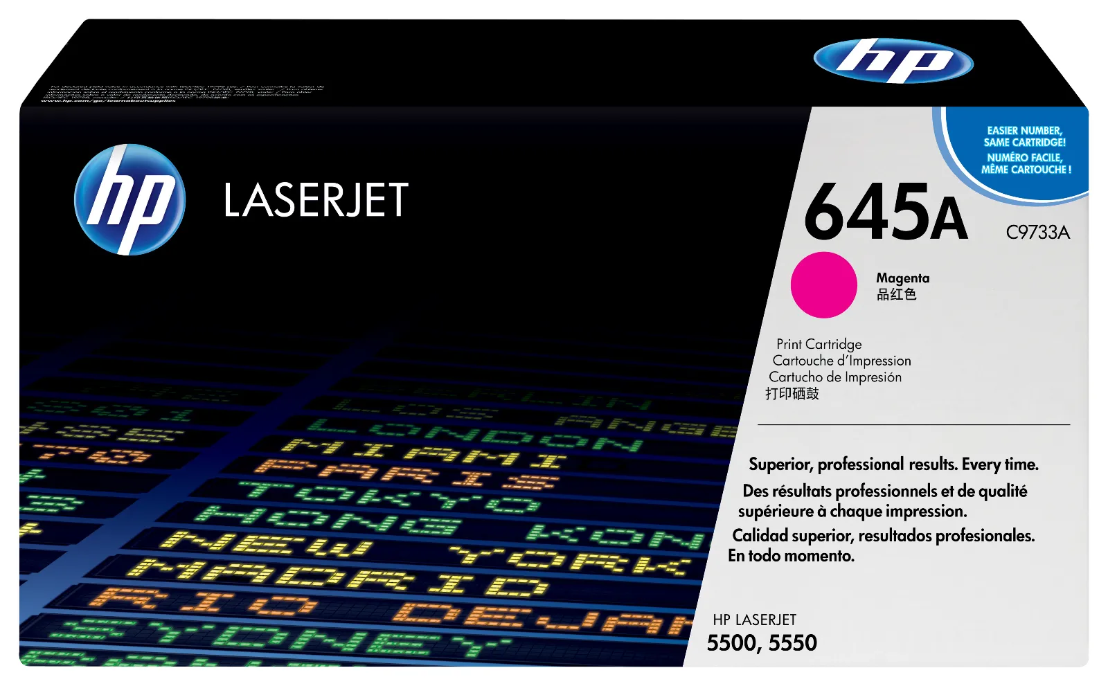 HP 645A Magenta Original LaserJet Toner Cartridge, front view