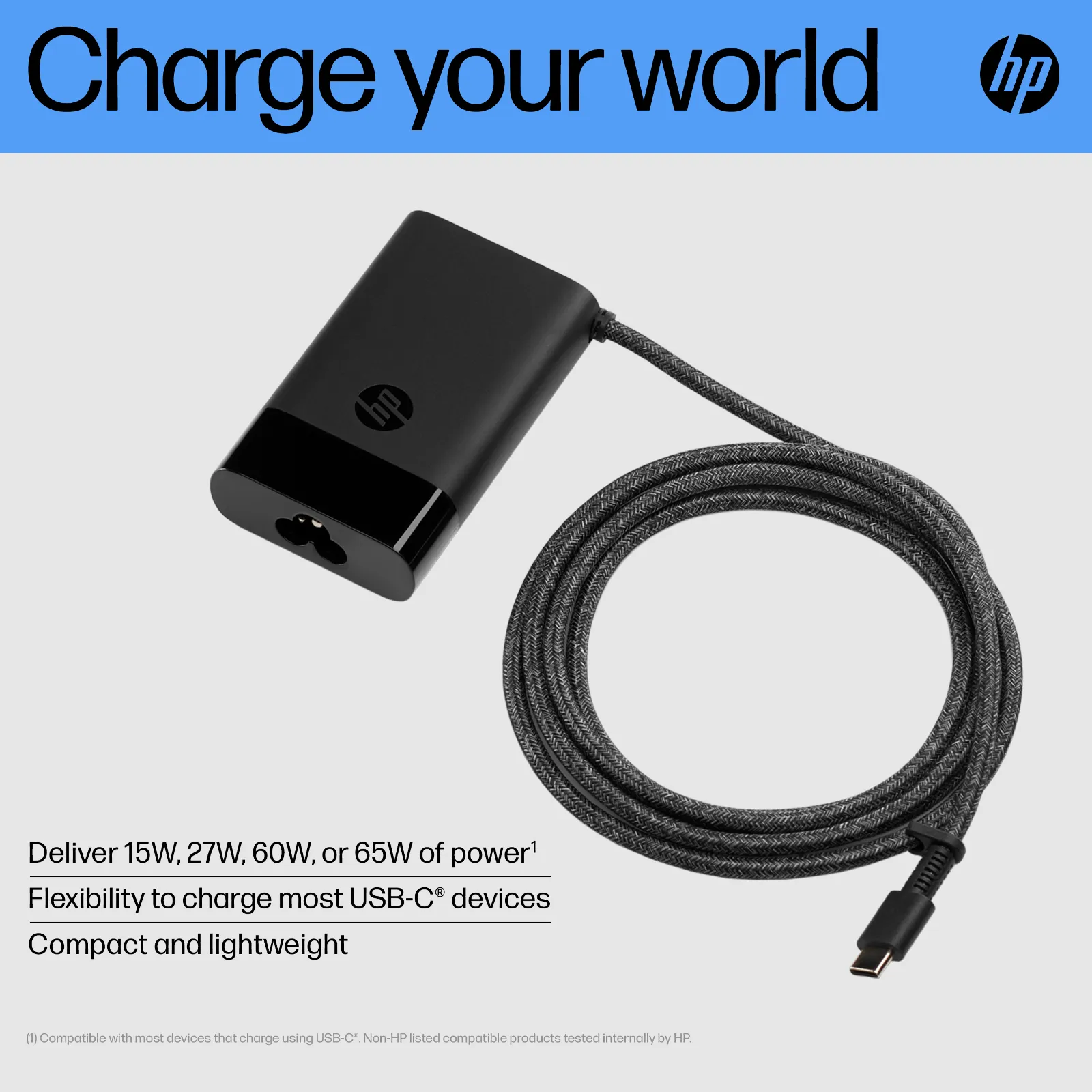 HP 65W USB-C Laptop Charger power adapter/inverter