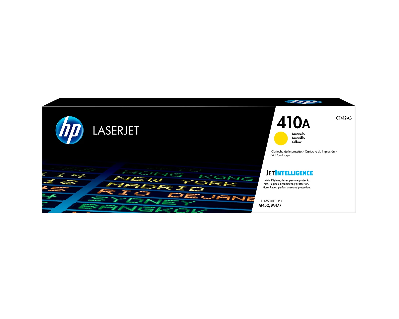 HP 410A Yellow Original LaserJet Toner Cartridge, front view