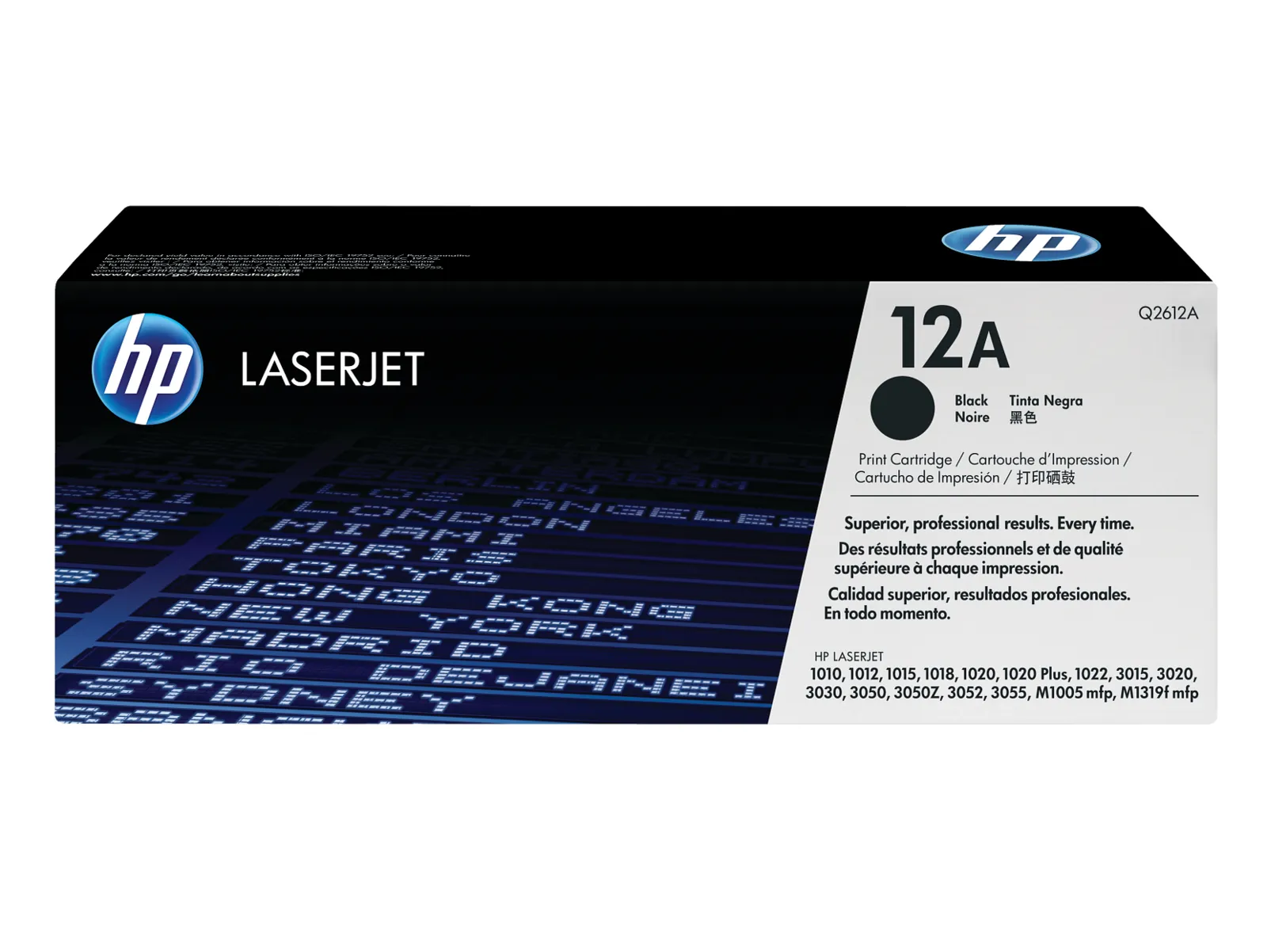 HP 12A Black Original LaserJet Toner Cartridge, front view