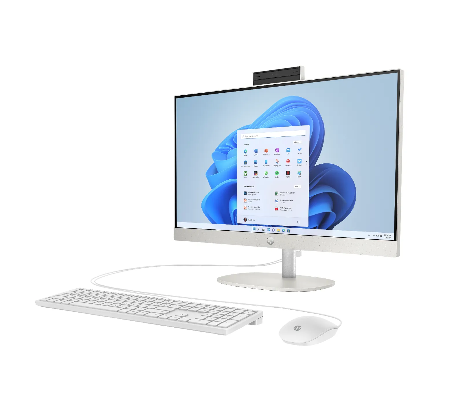 HP 23.8 inch All-in-One 24-cr1001a PC, left side view