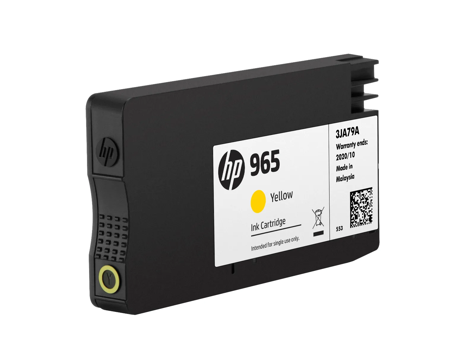 HP 965 Yellow Original Ink Cartridge, left side view