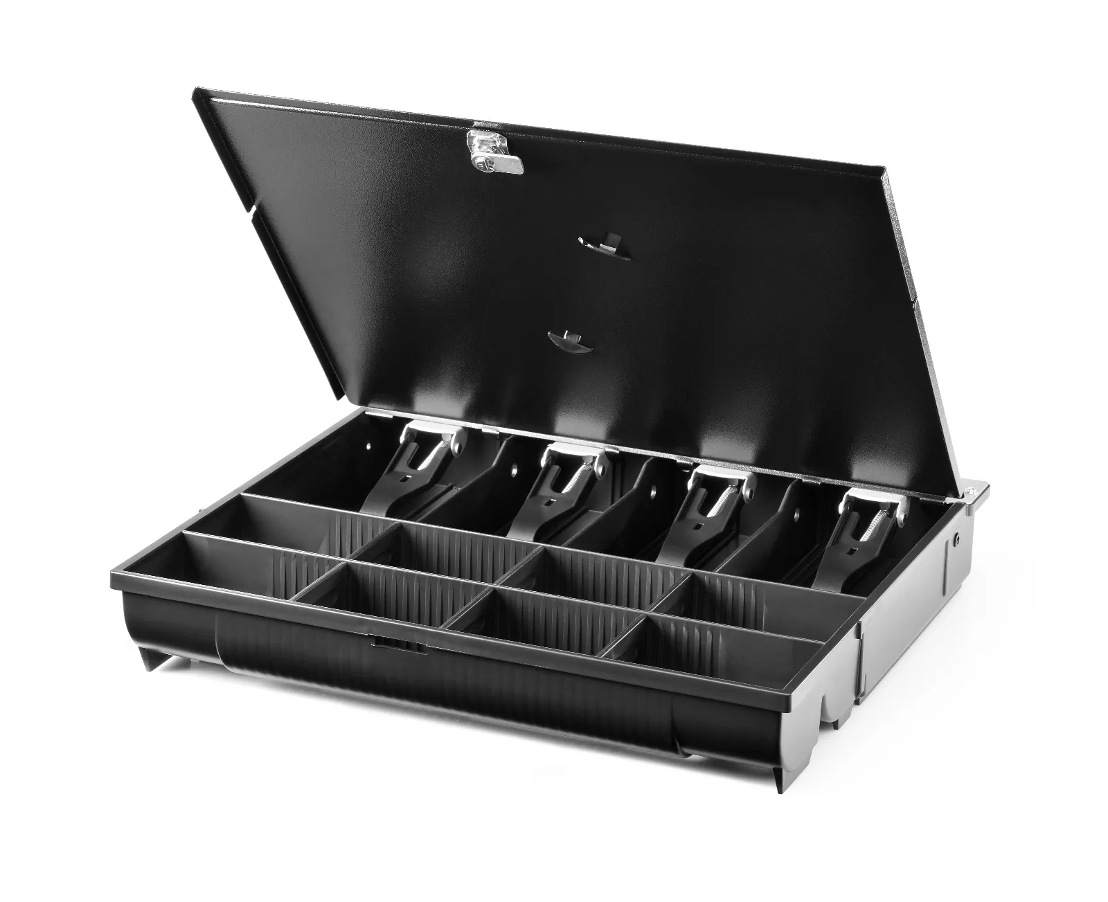HP Standard Duty Till with Lockable Lid, left side view