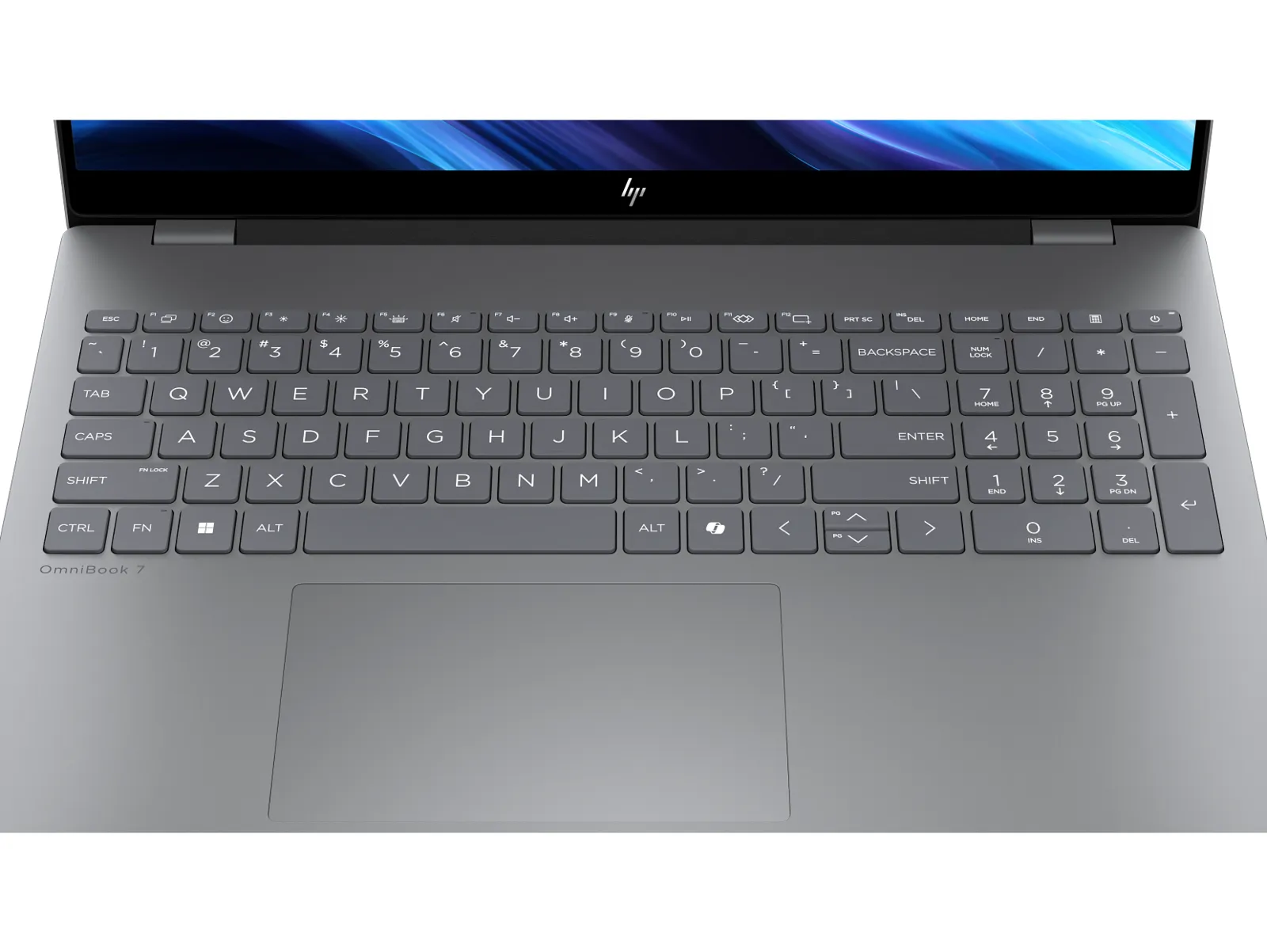 HP OmniBook 7 Laptop AI 16-ay0003TX, top view