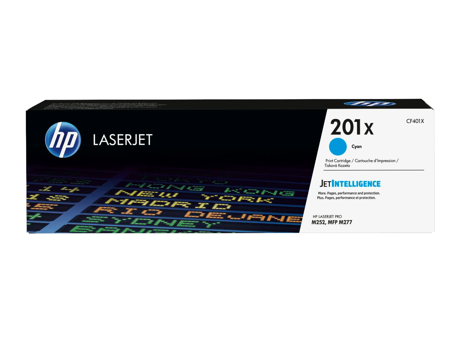HP 201X High Yield Cyan Original LaserJet Toner Cartridge, front view
