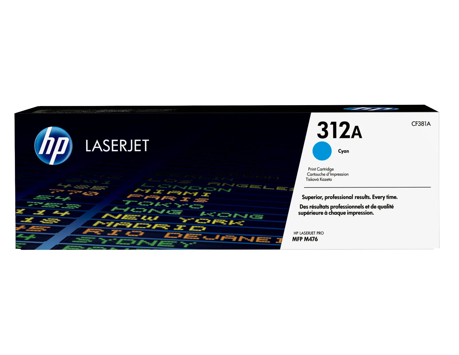 HP 312A Cyan LaserJet Toner Cartridge, front view