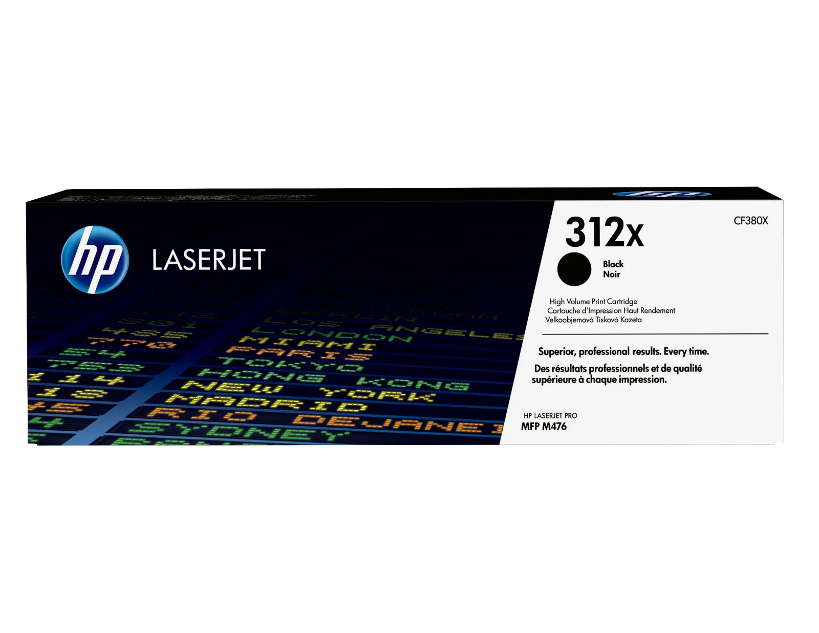 HP 312A Black LaserJet Toner Cartridge, front view