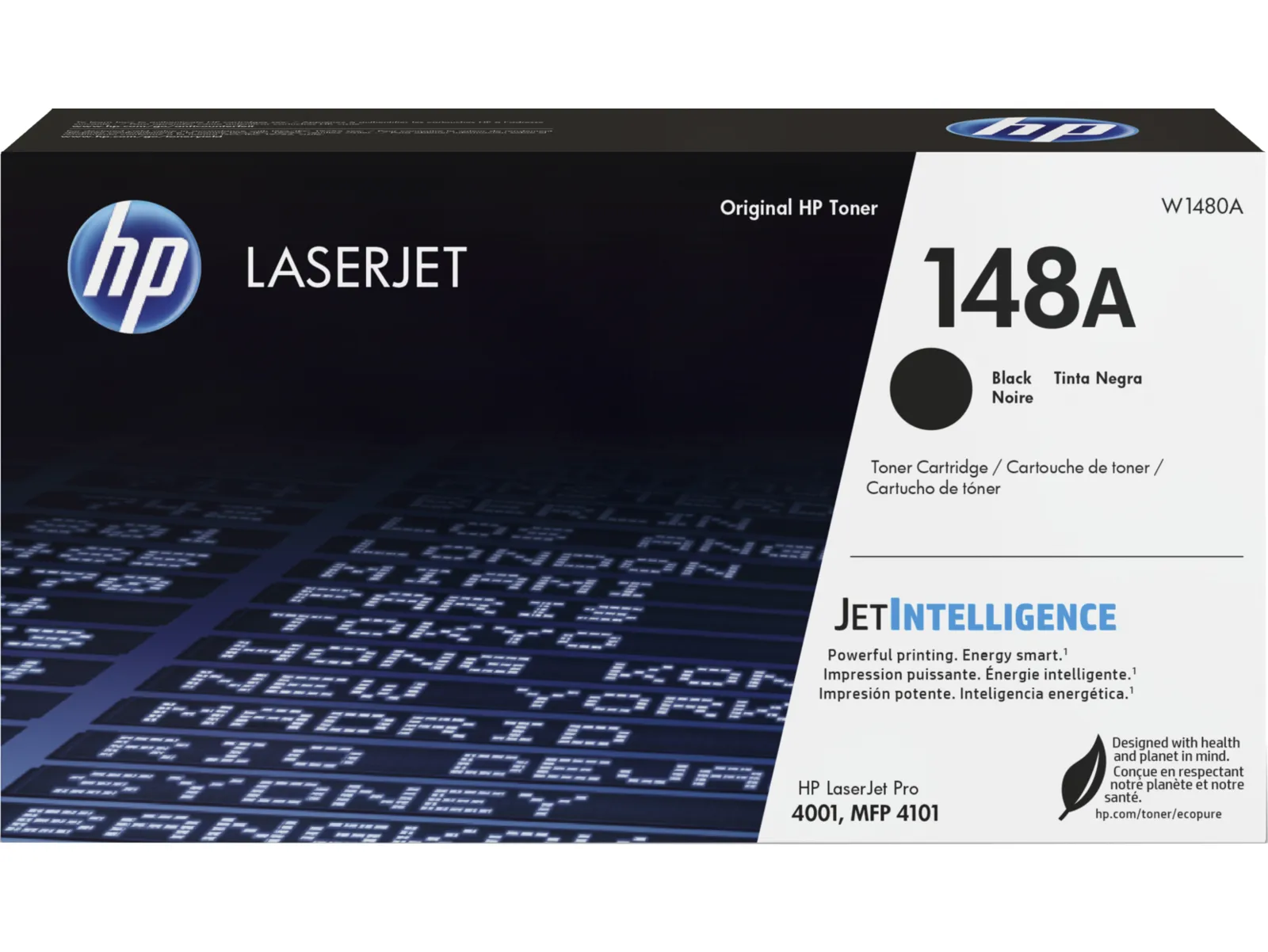 HP 148A Black Original LaserJet Toner Cartridge, front view