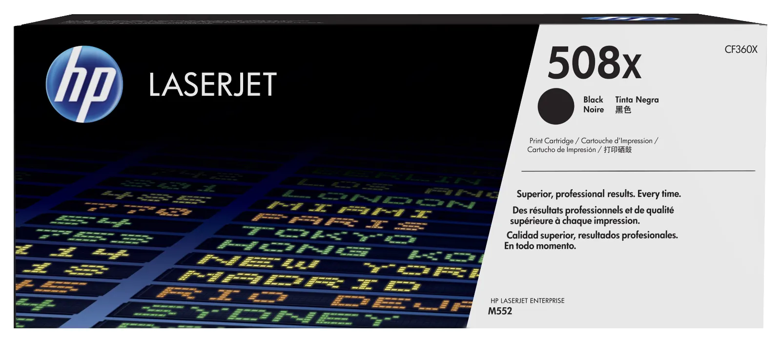 HP 508X High Yield Black Original LaserJet Toner Cartridge, front view
