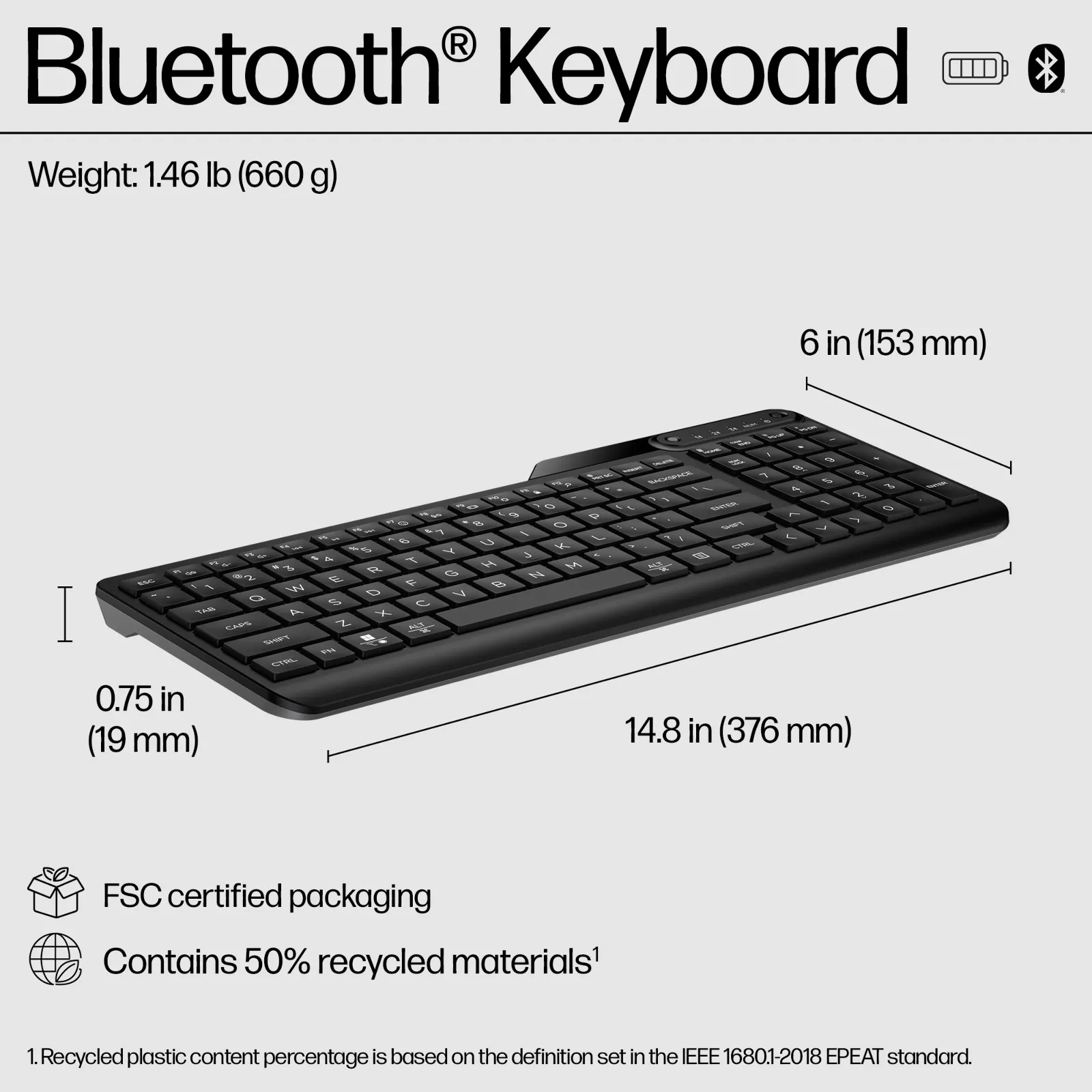HP 460 Multi-Device Bluetooth keyboard