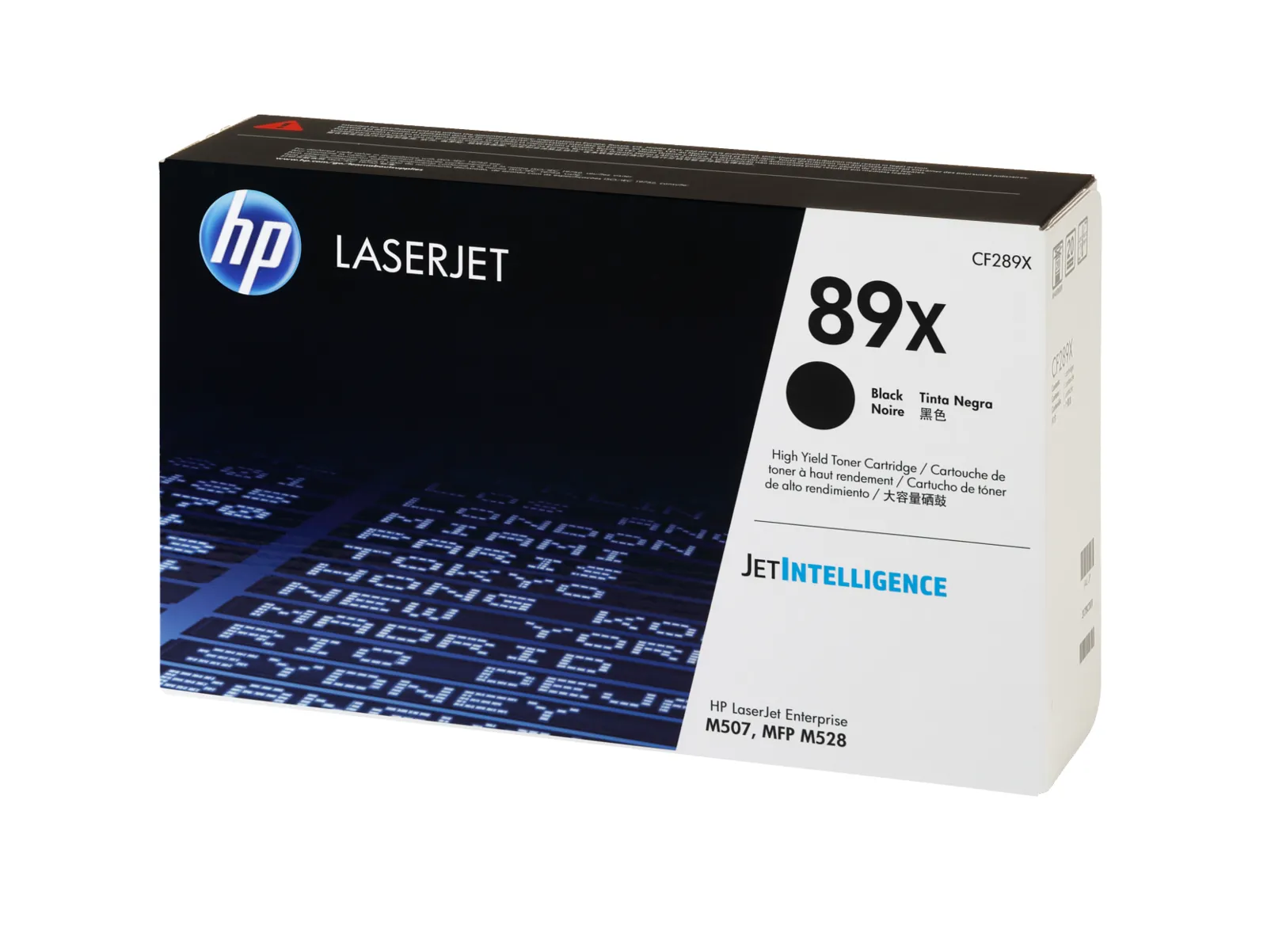 HP 89X High Yield Black Original LaserJet Toner Cartridge, left side view