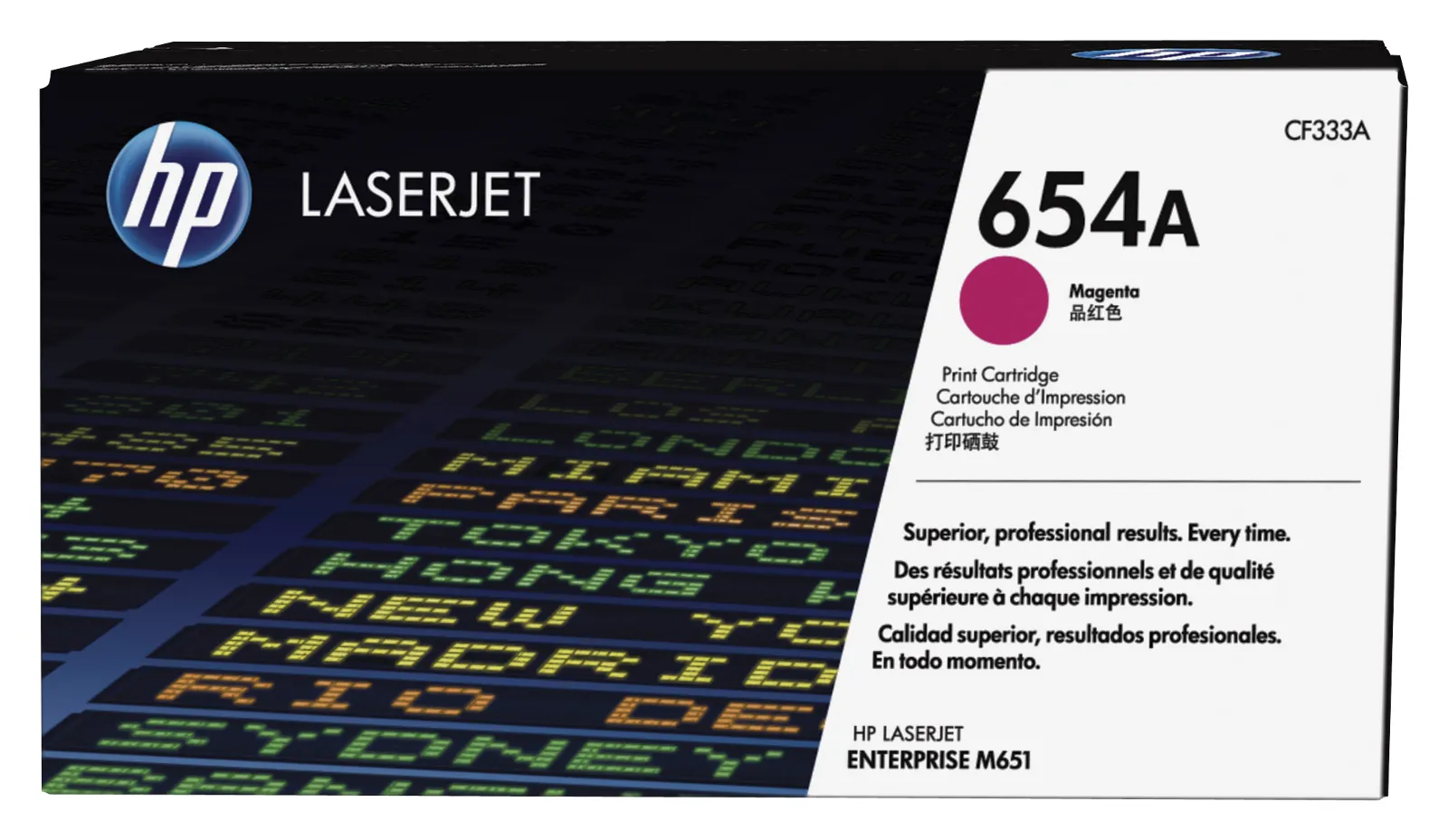 HP 654A Magenta Original LaserJet Toner Cartridge, front view