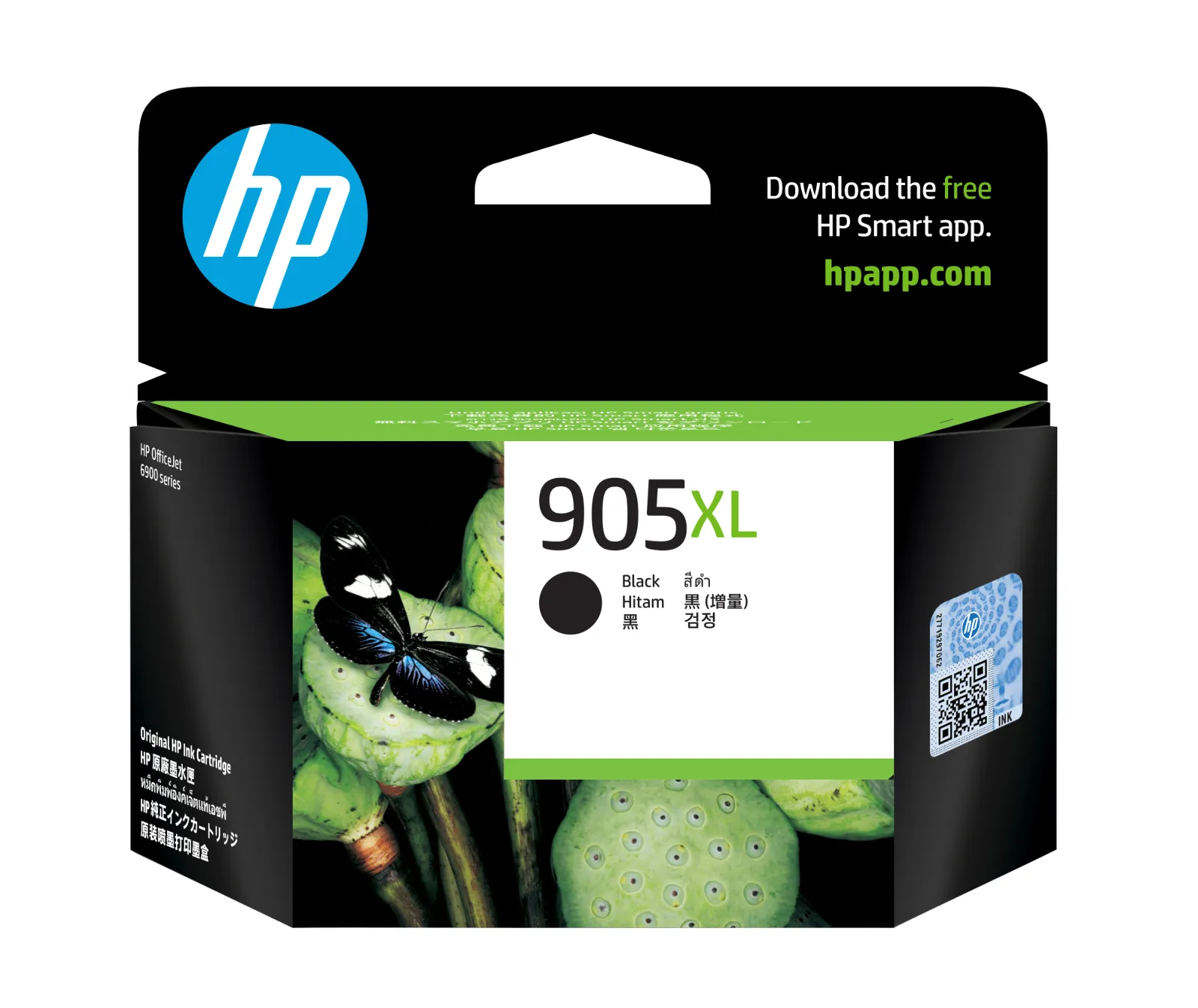 HP 905XL High Yield Black Original Ink Cartridge, front view