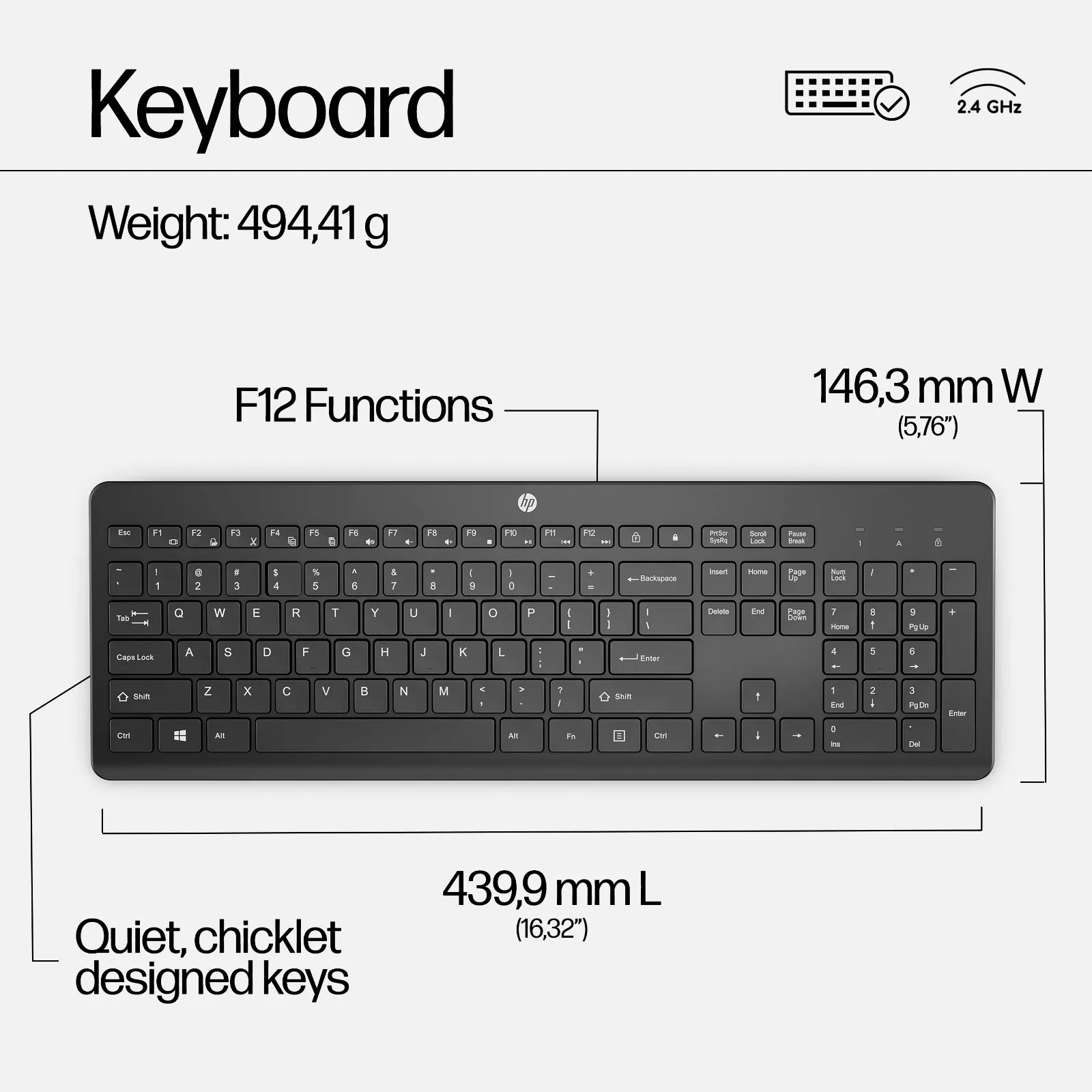 HP 230 Wireless Mouse and Combo White keyboard