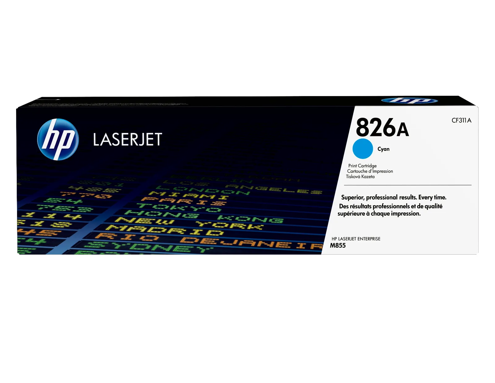HP 826A Cyan Original LaserJet Toner Cartridge, front view
