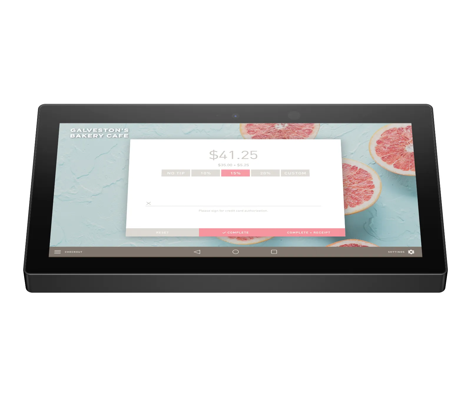 HP Engage 6.9 inch Black Display, front view