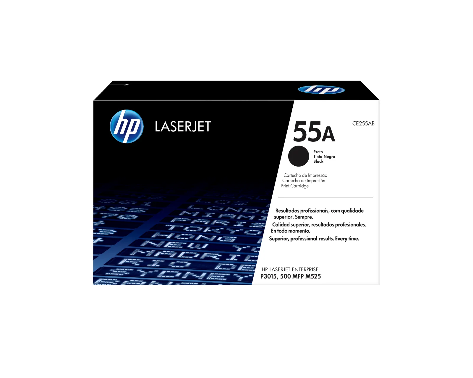 HP 55A Black Original LaserJet Toner Cartridge, front view